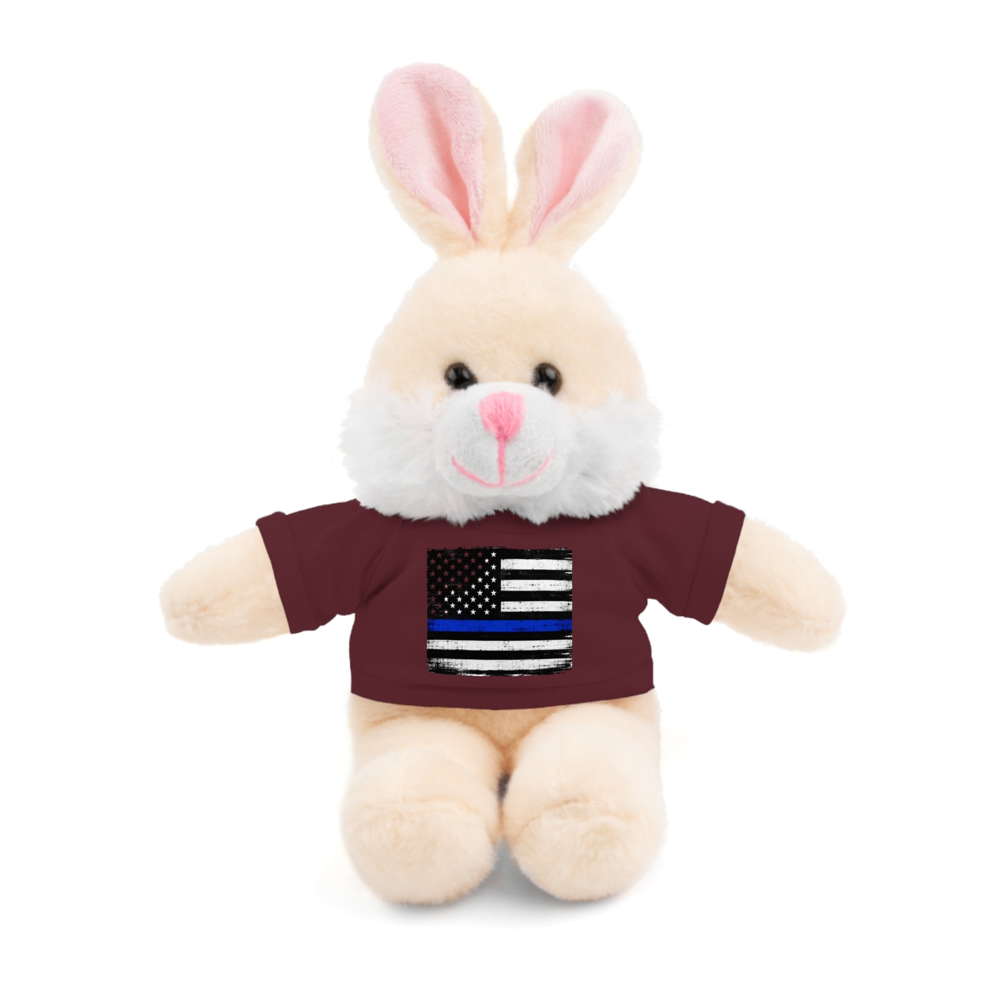Kids Stuffed Animal with Thin Blue line flag Tee