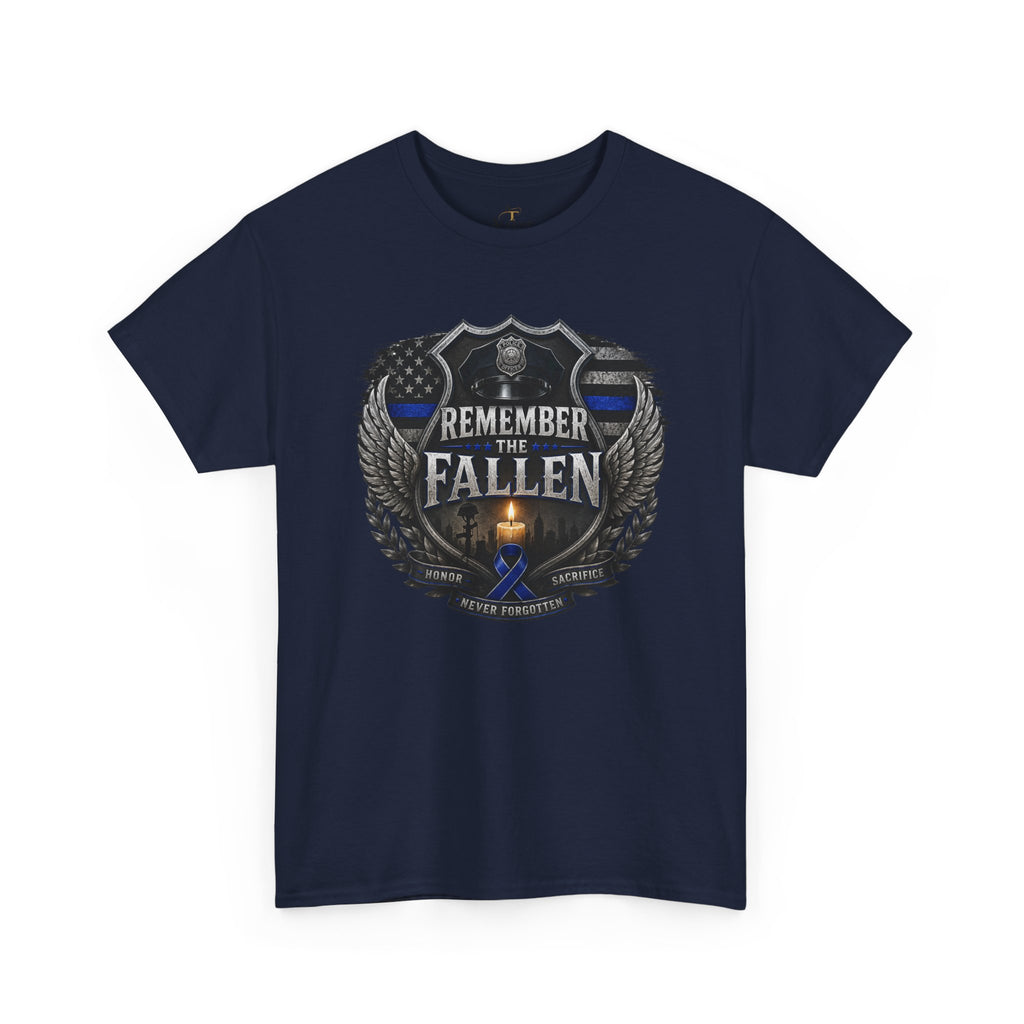 Unisex Heavy Cotton Tee Thin blue line remember the Fallen