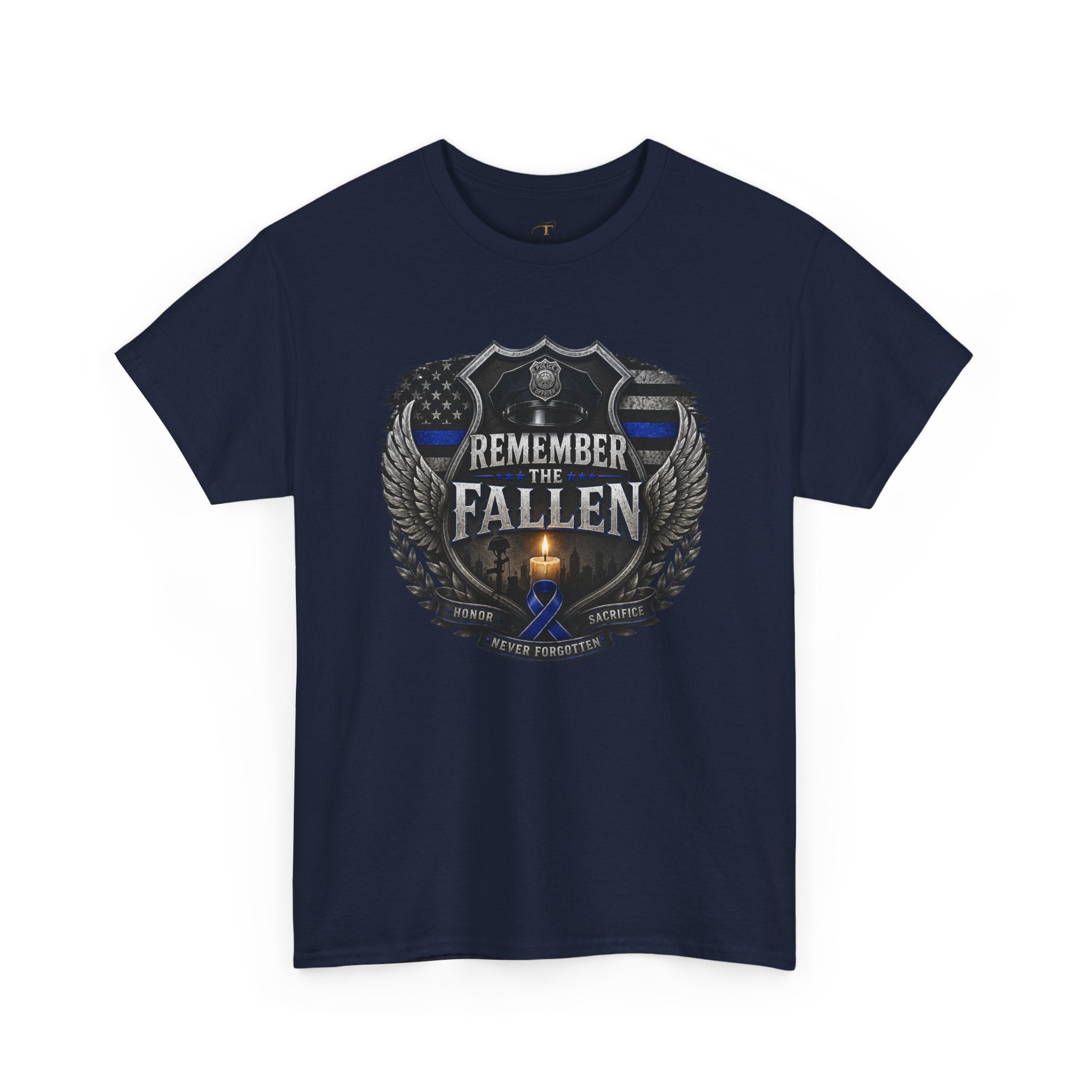 Unisex Heavy Cotton Tee Thin blue line remember the Fallen