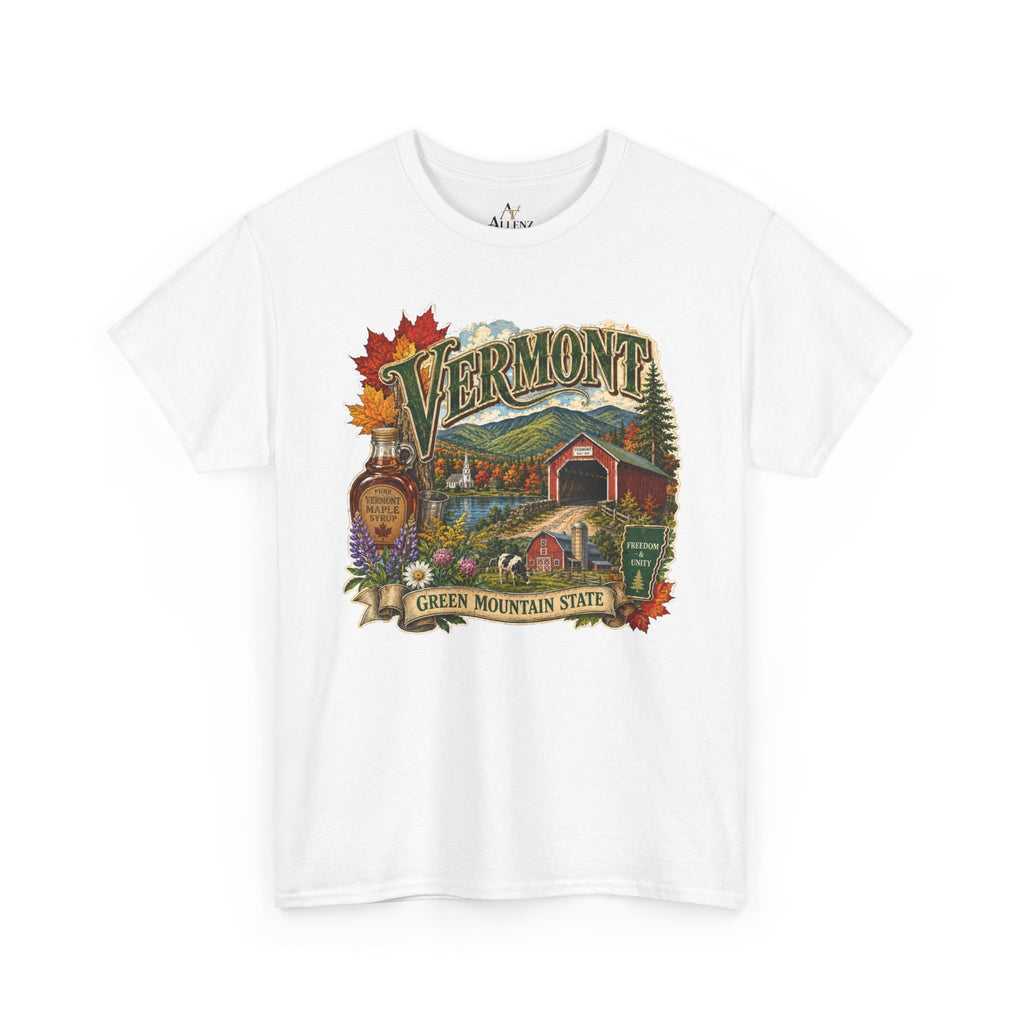 Unisex Heavy Cotton Tee🍁🏔️ Vermont – Beauty of the Green Mountain State 🍁🚜