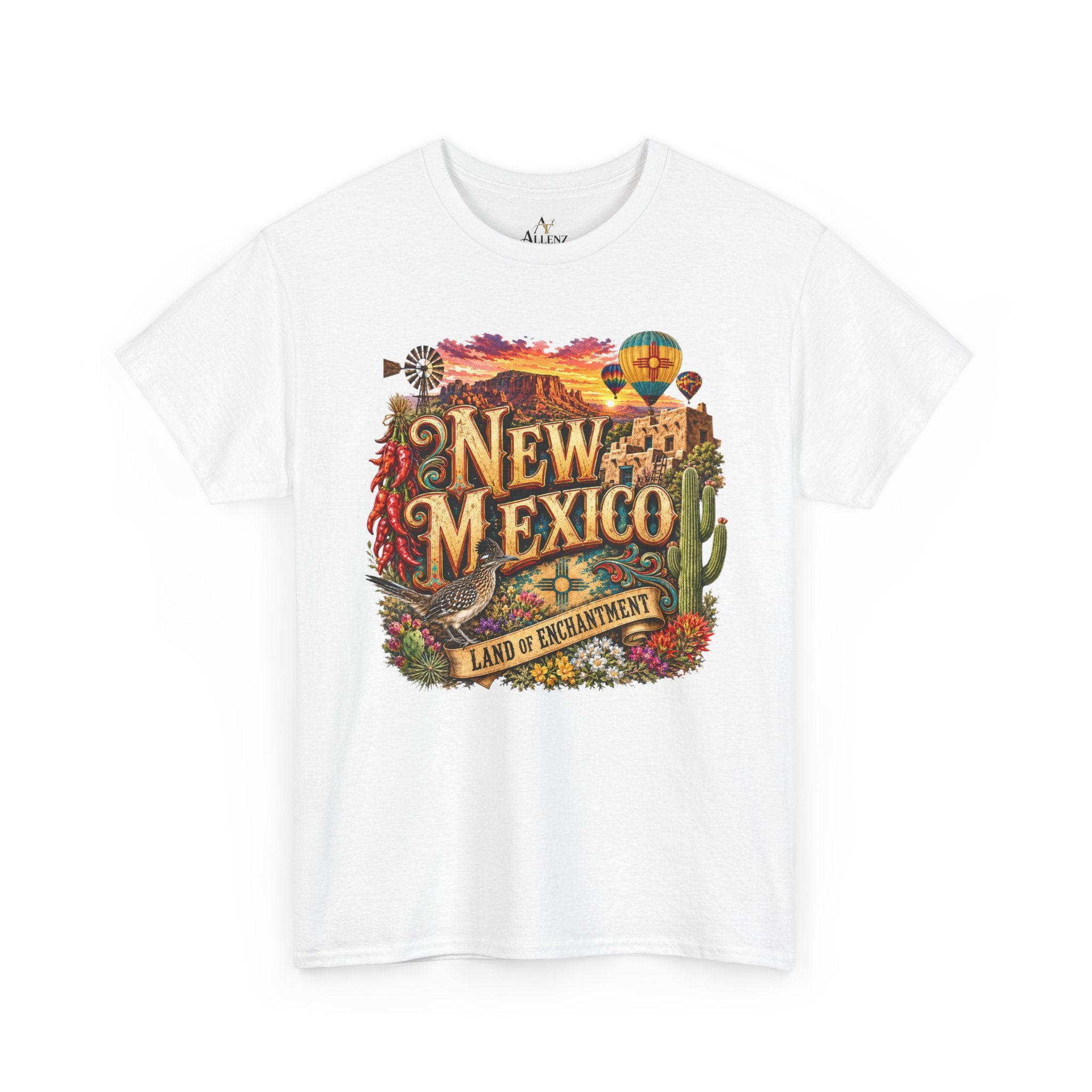 Unisex Heavy Cotton Tee🌵 New Mexico – Land of Enchantment Desert Spirit 🌄🎈