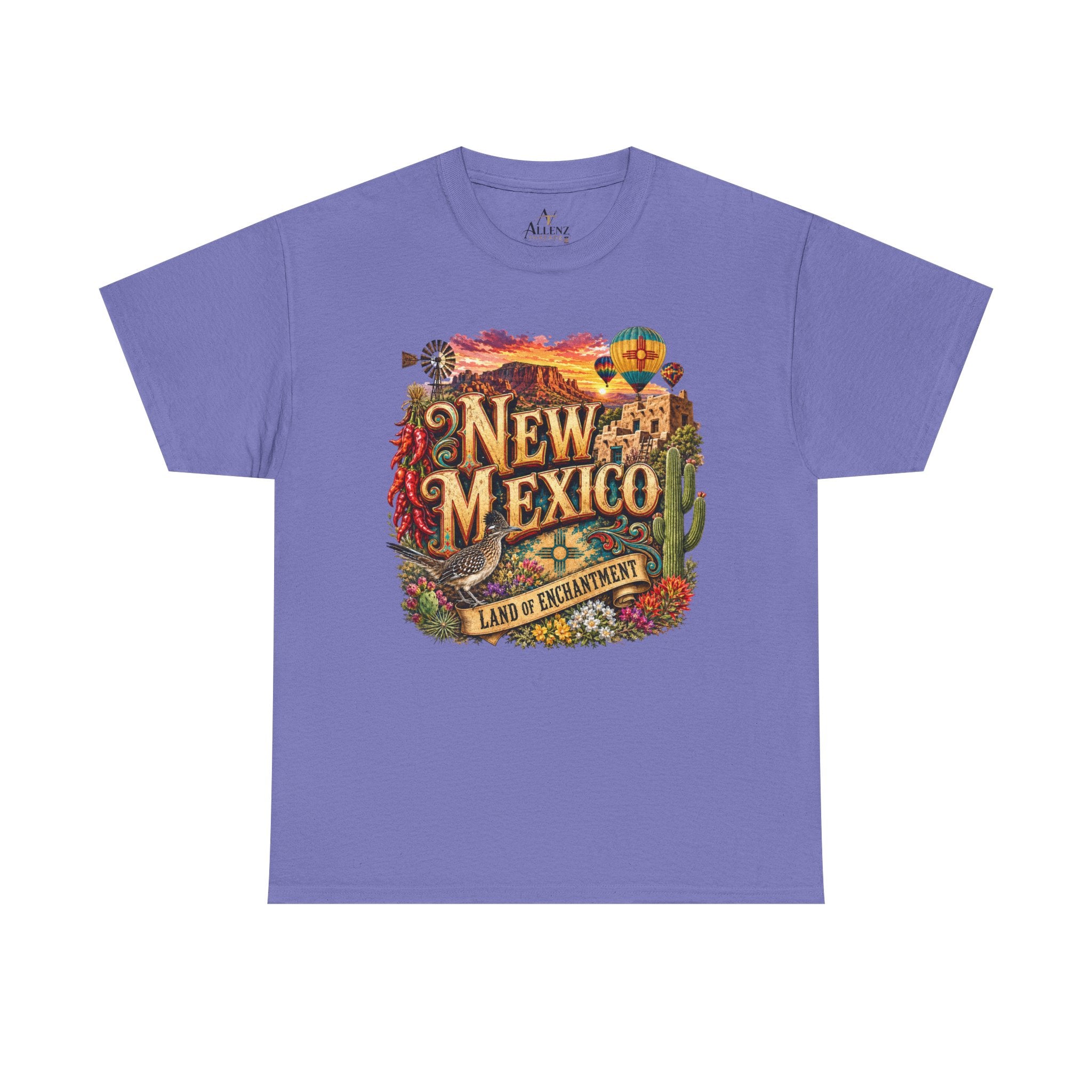 Unisex Heavy Cotton Tee🌵 New Mexico – Land of Enchantment Desert Spirit 🌄🎈