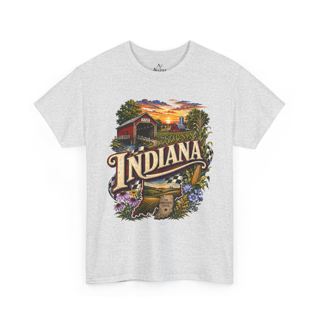 Unisex Heavy Cotton Tee 🌽 Indiana – Heartland Pride and Hoosier Tradition 🌽