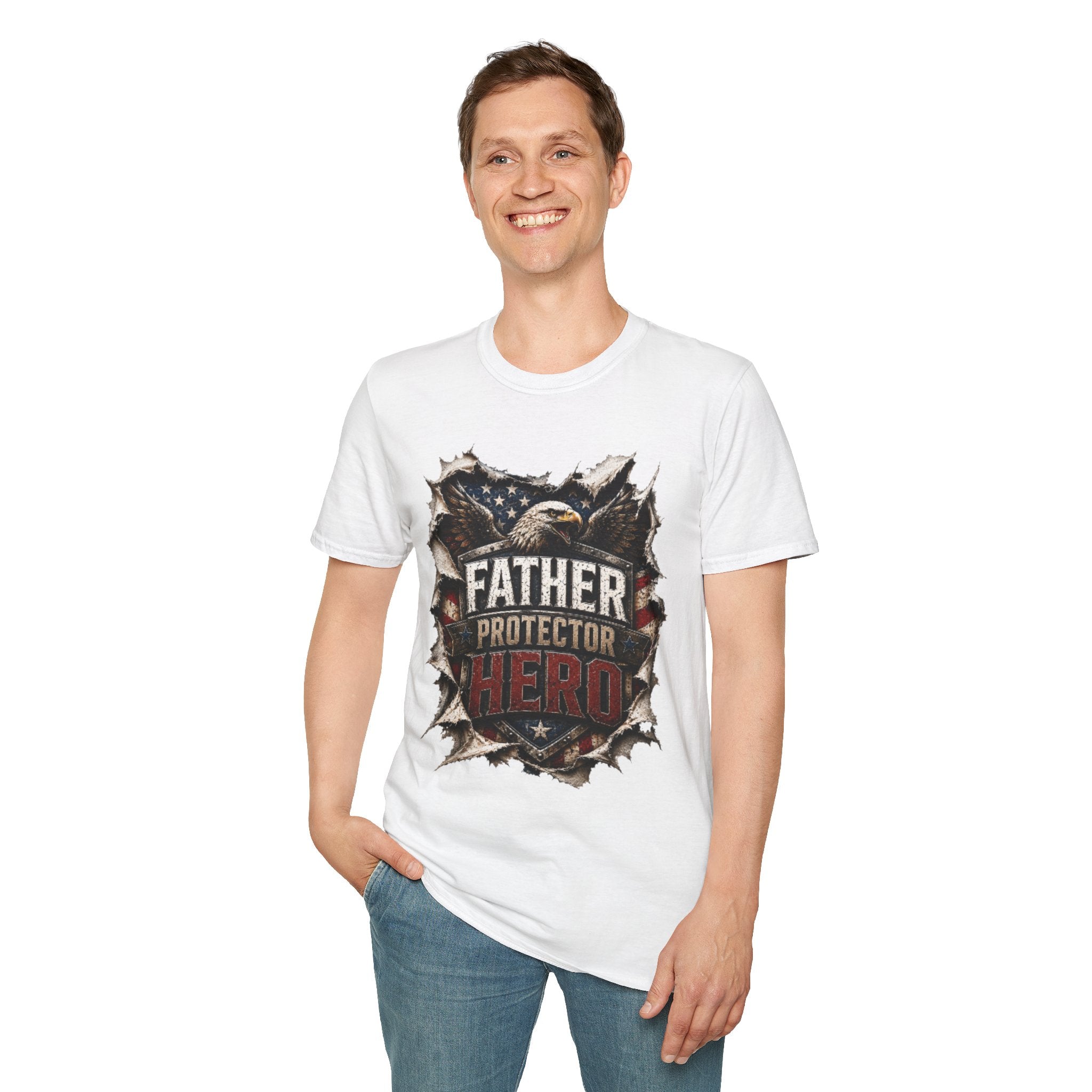 Father Protector Hero Unisex Softstyle T-Shirt