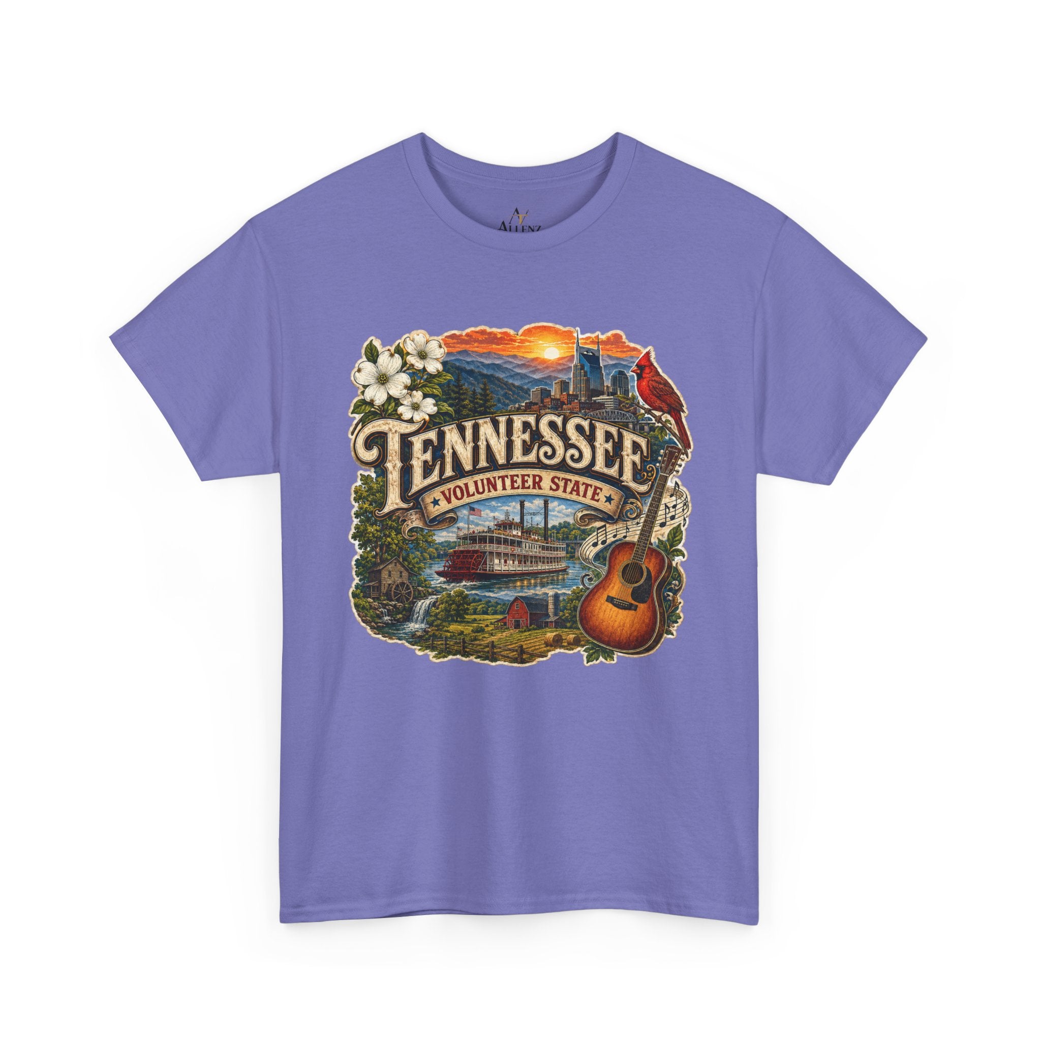 Unisex Heavy Cotton Tee🎸 Tennessee – Heart of the Volunteer State 🌄🎶