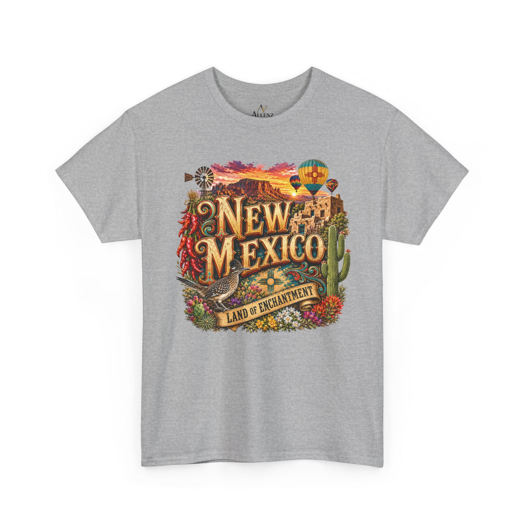 Unisex Heavy Cotton Tee🌵 New Mexico – Land of Enchantment Desert Spirit 🌄🎈