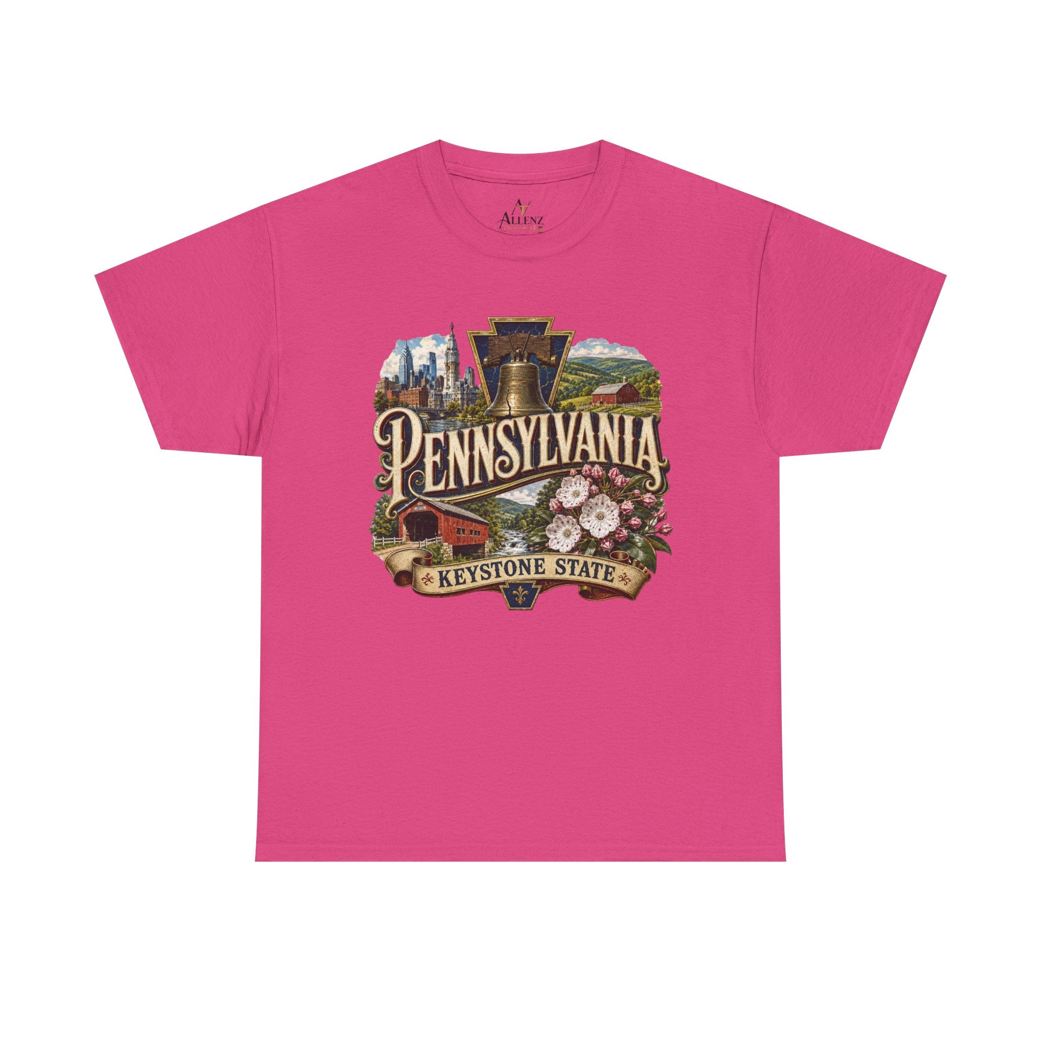 Unisex Heavy Cotton Tee🛎️ Pennsylvania – Pride of the Keystone State 🌄