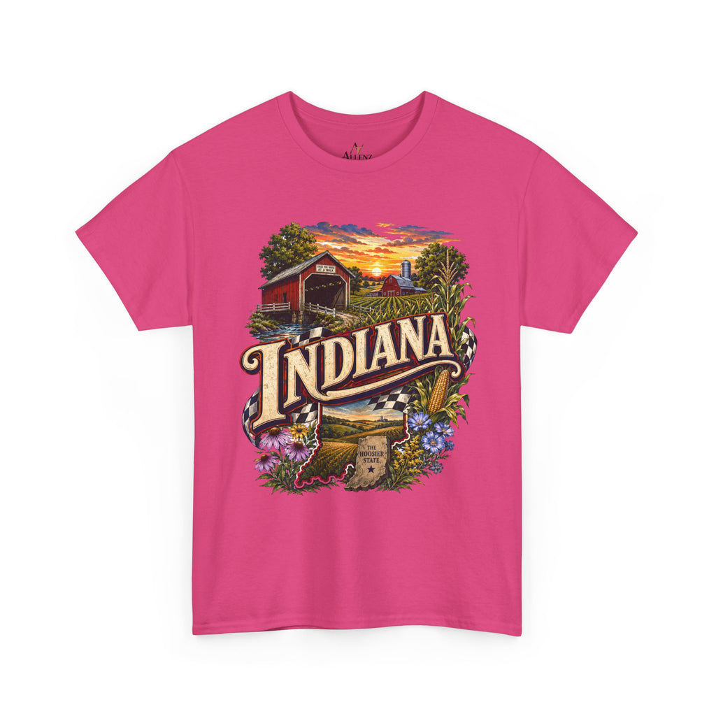 Unisex Heavy Cotton Tee 🌽 Indiana – Heartland Pride and Hoosier Tradition 🌽