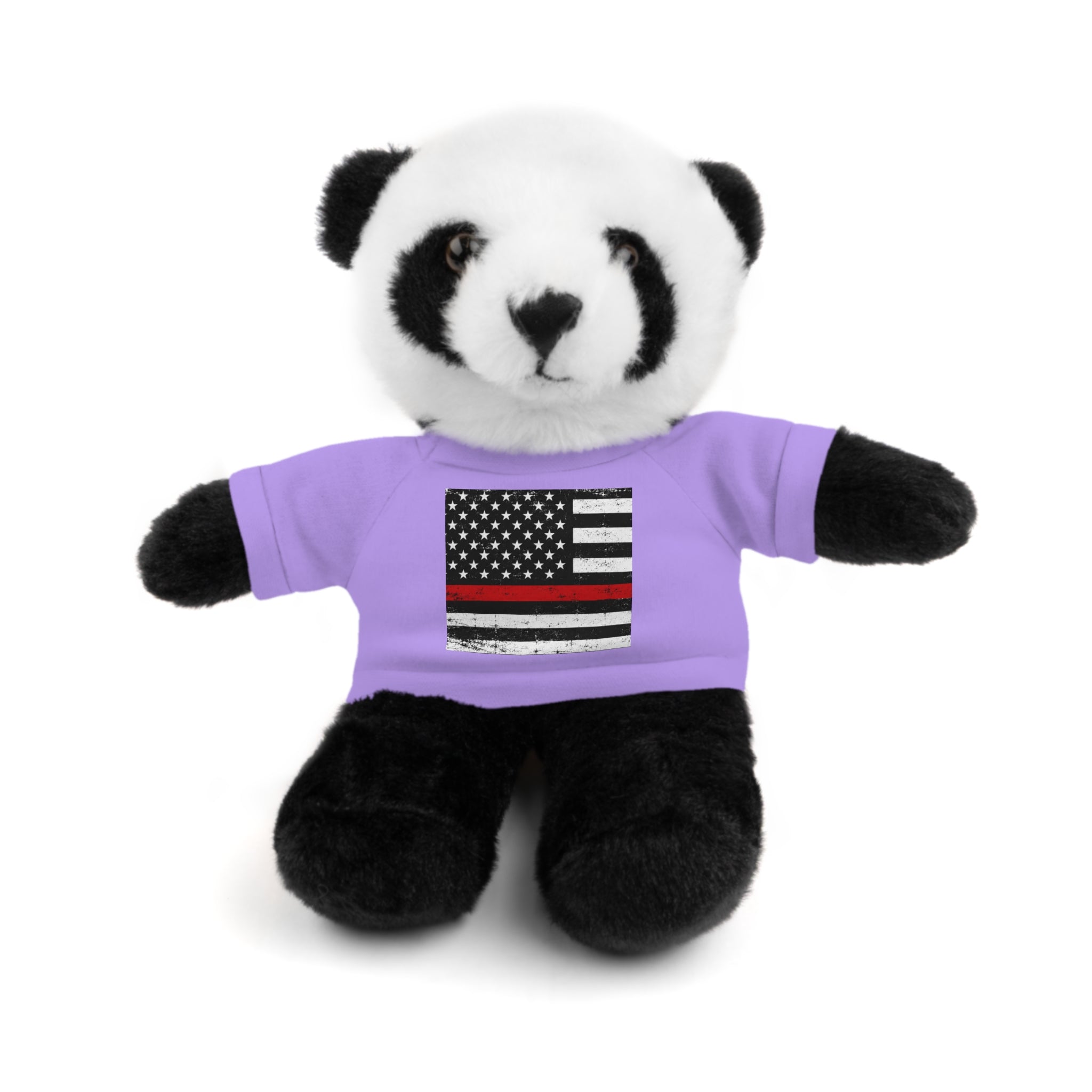 Kids Stuffed Animal with Thin Red line flag Tee