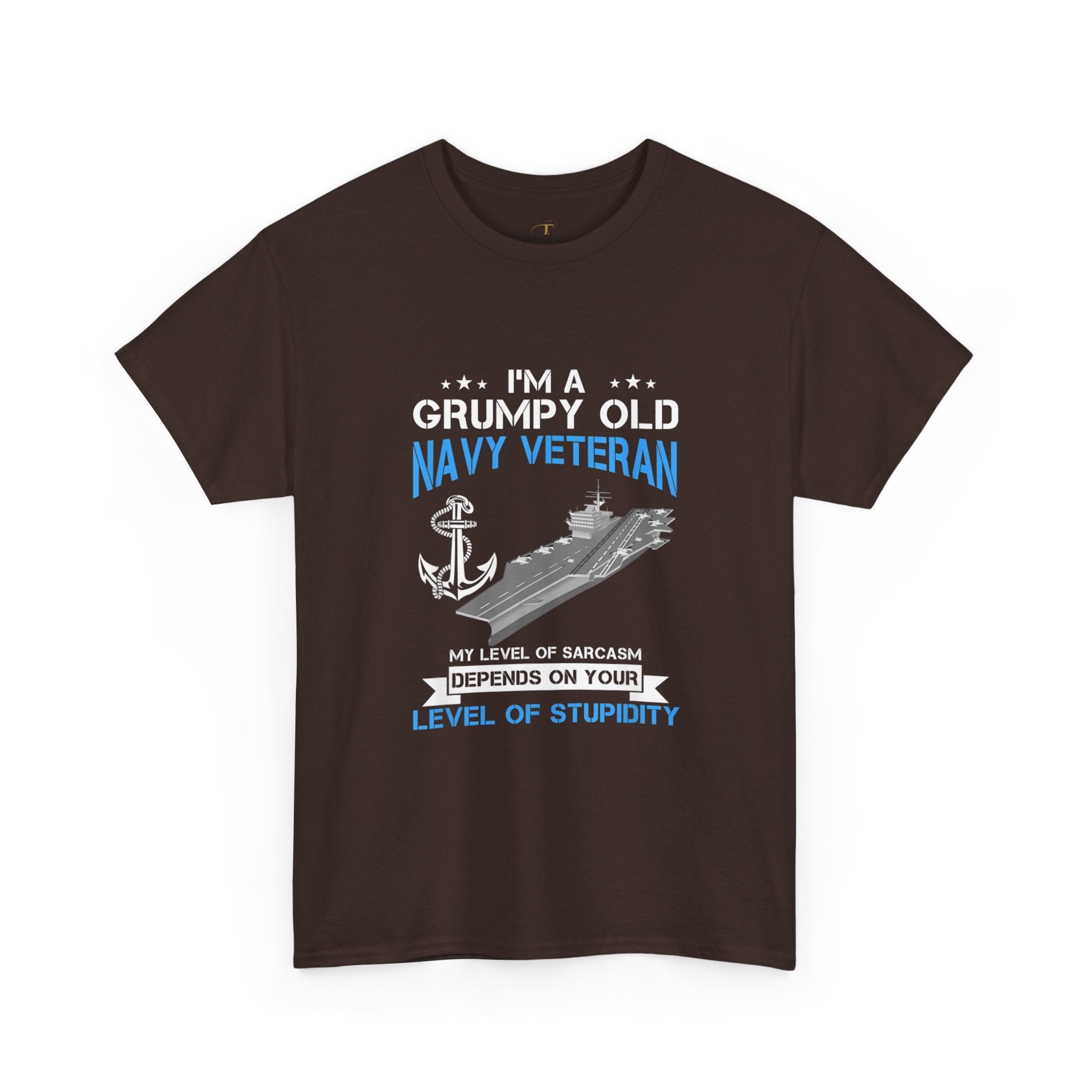 Unisex Heavy Cotton Tee⚓ “I’m A Grumpy Old Navy Veteran” Funny Veteran T-Shirt ⚓
