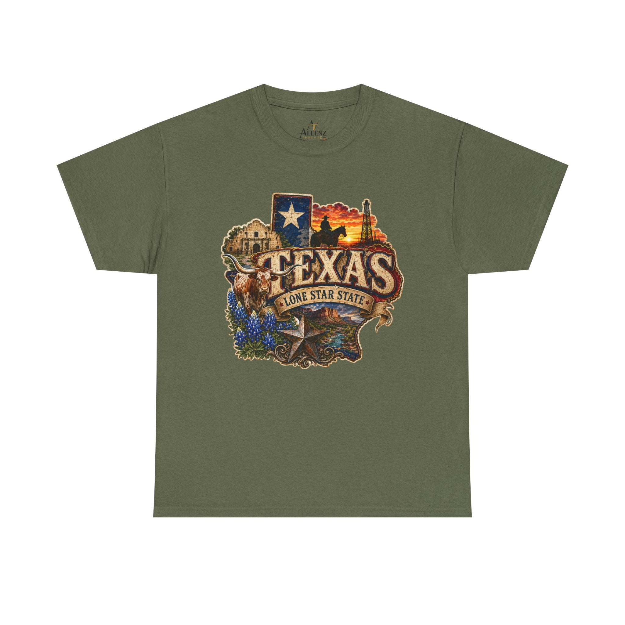 Unisex Heavy Cotton Tee⭐🤠 Texas – Pride of the Lone Star State 🌵🐂