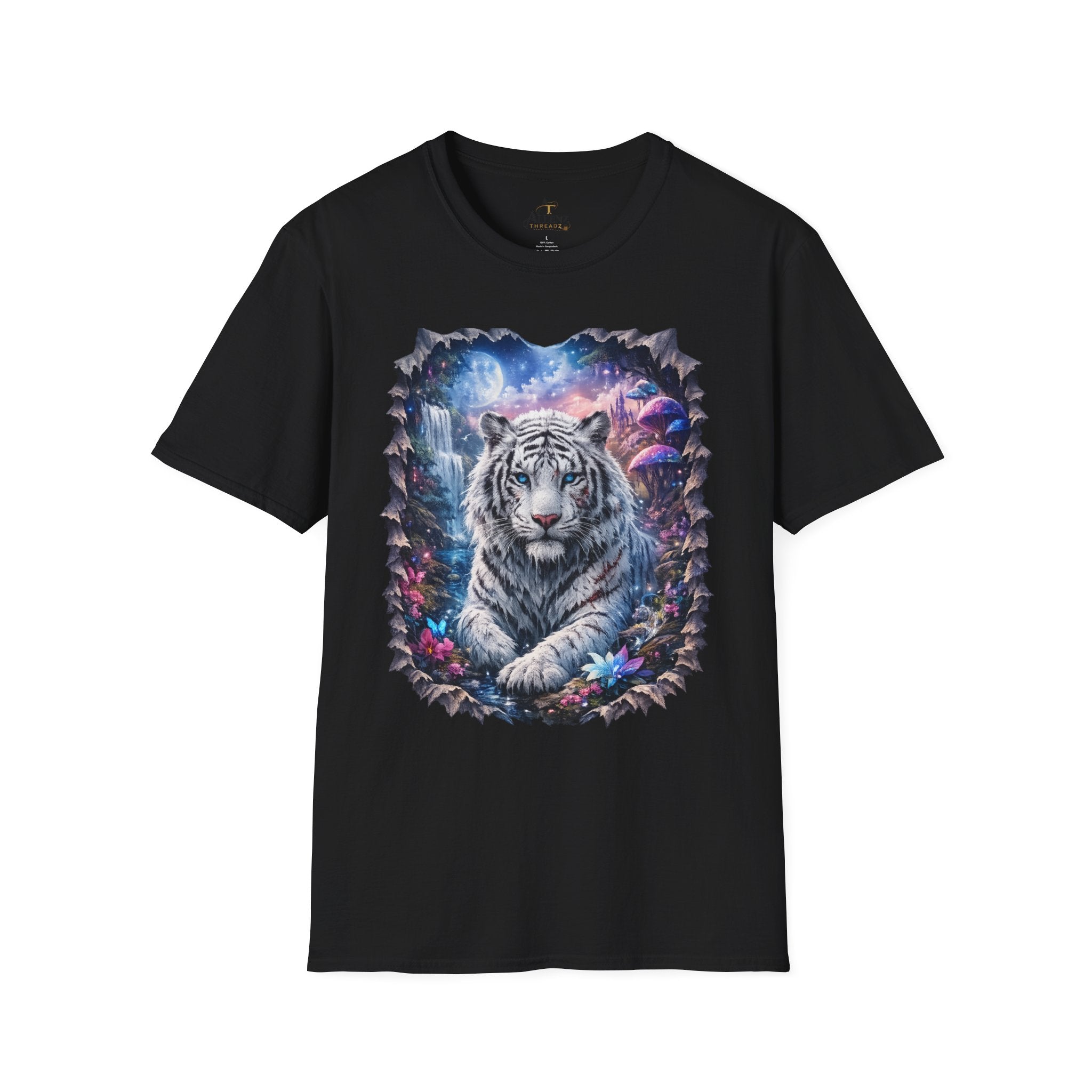 Fantasy white Bengal tiger Unisex Softstyle T-Shirt -