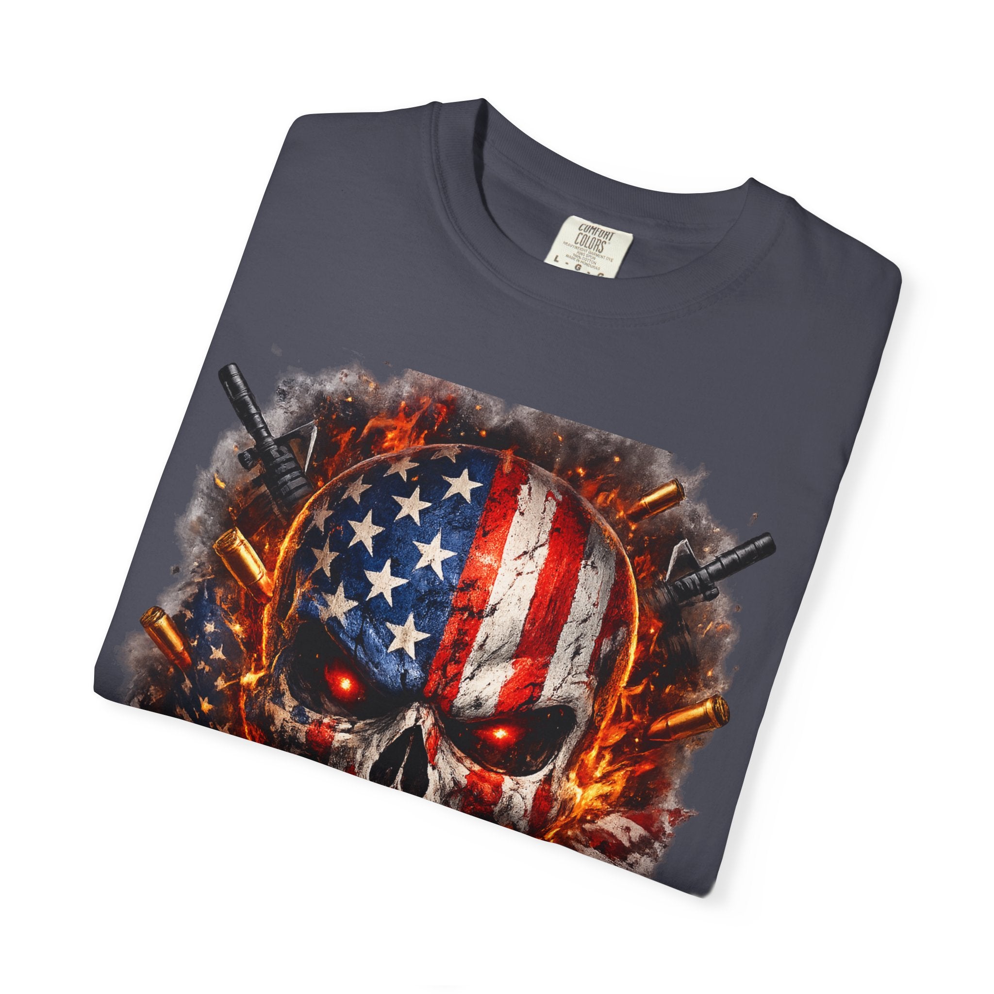 American Flag Skull 'Savage' Graphic T-Shirt