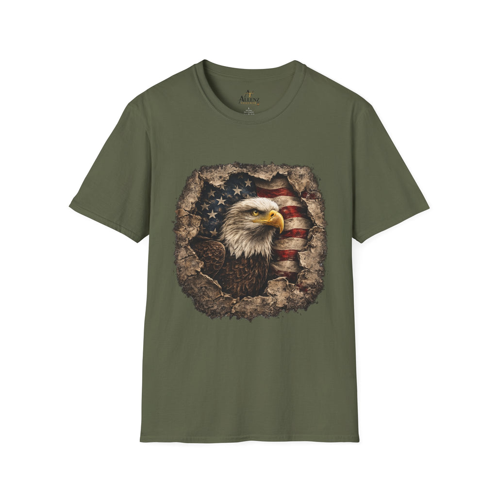 Patriotic Eagle T-Shirt — American Flag Bald Eagle Graphic