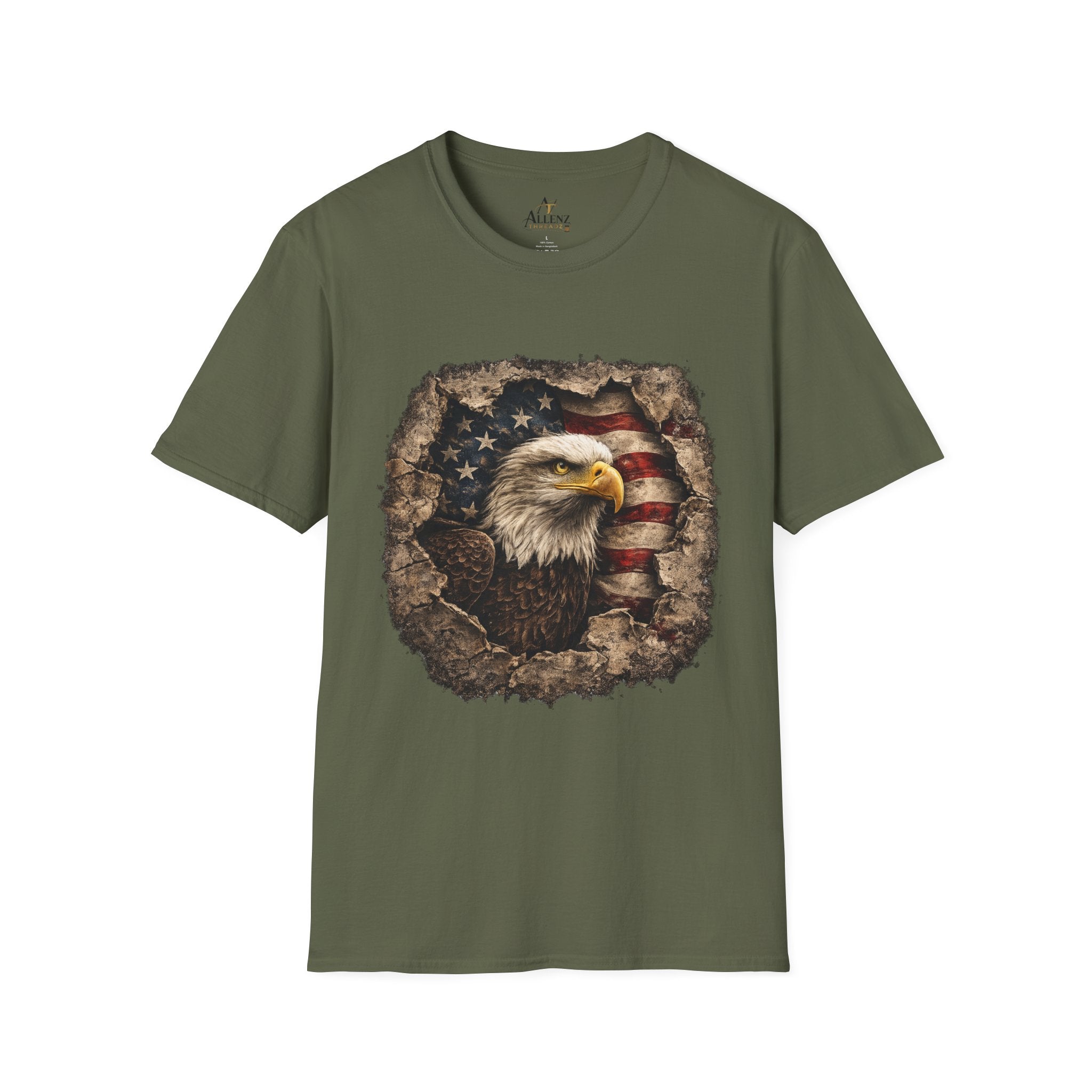 Patriotic Eagle T-Shirt — American Flag Bald Eagle Graphic