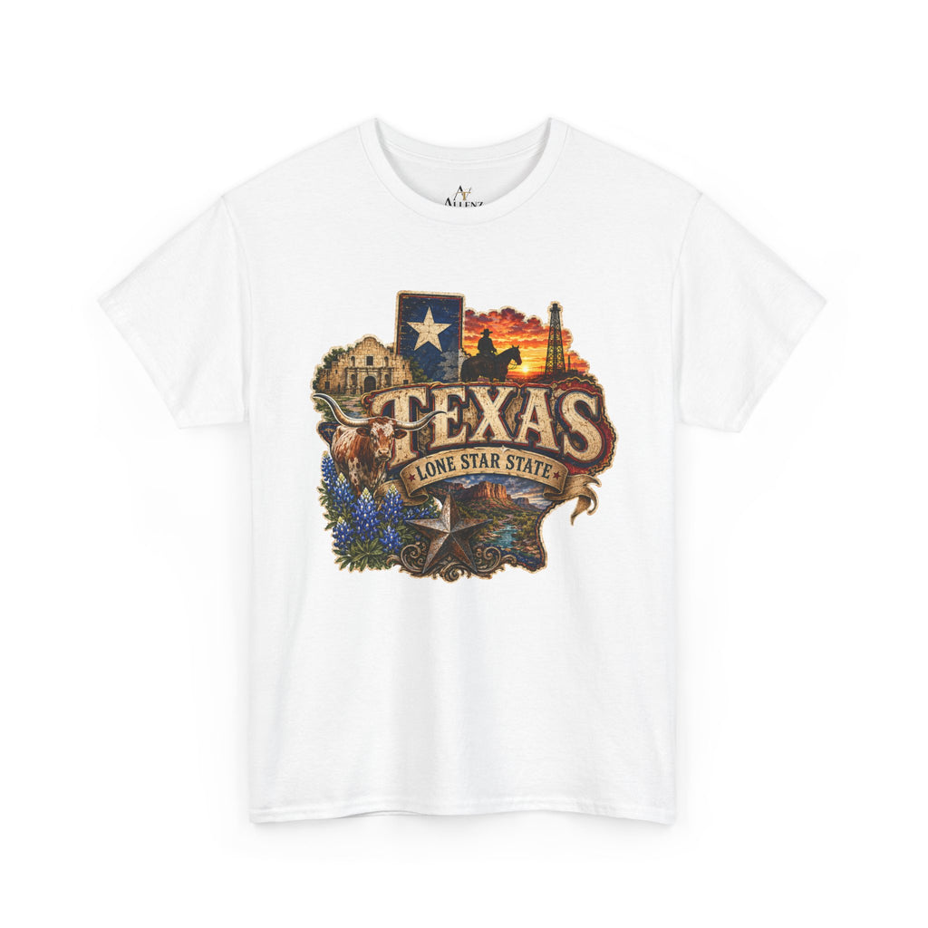 Unisex Heavy Cotton Tee⭐🤠 Texas – Pride of the Lone Star State 🌵🐂