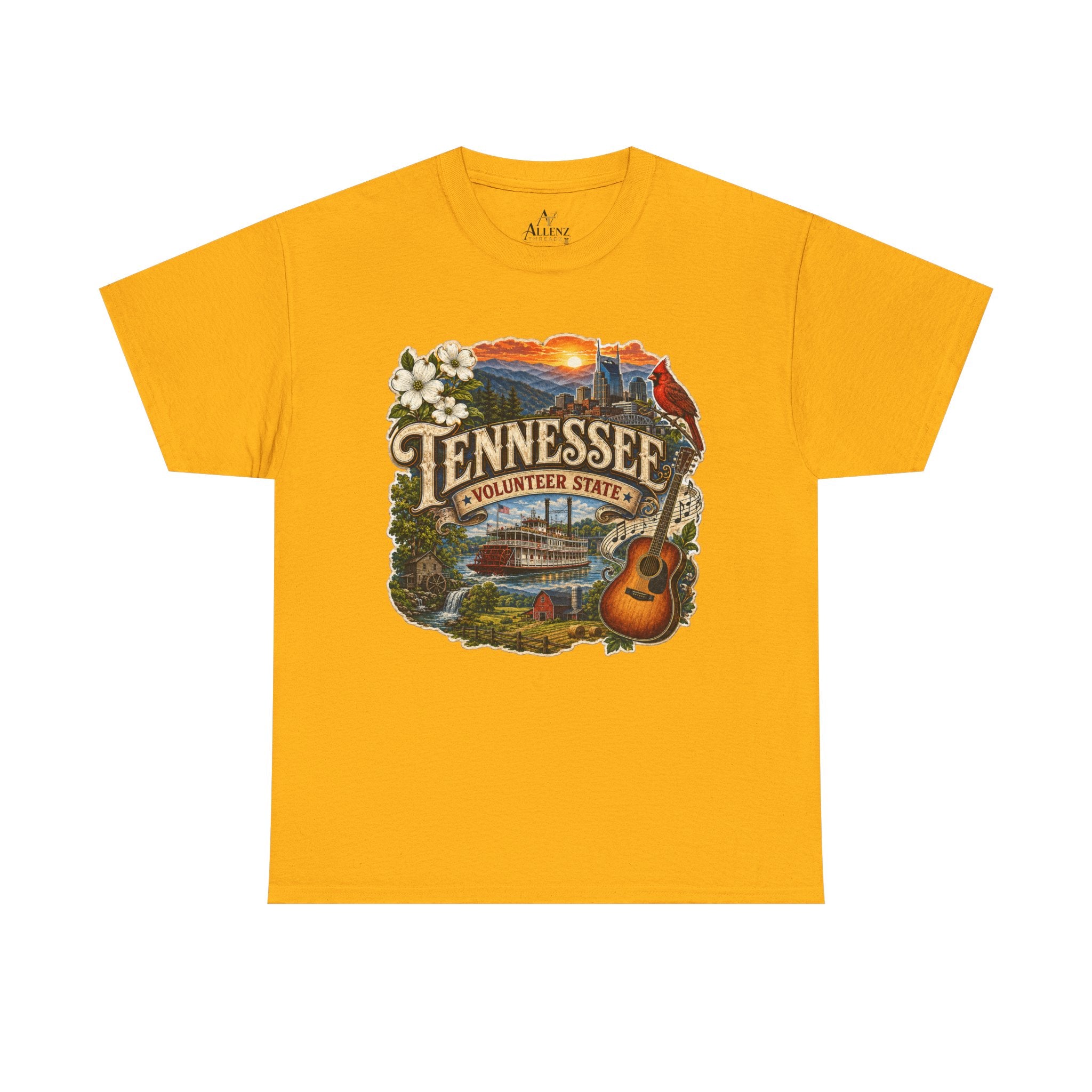 Unisex Heavy Cotton Tee🎸 Tennessee – Heart of the Volunteer State 🌄🎶