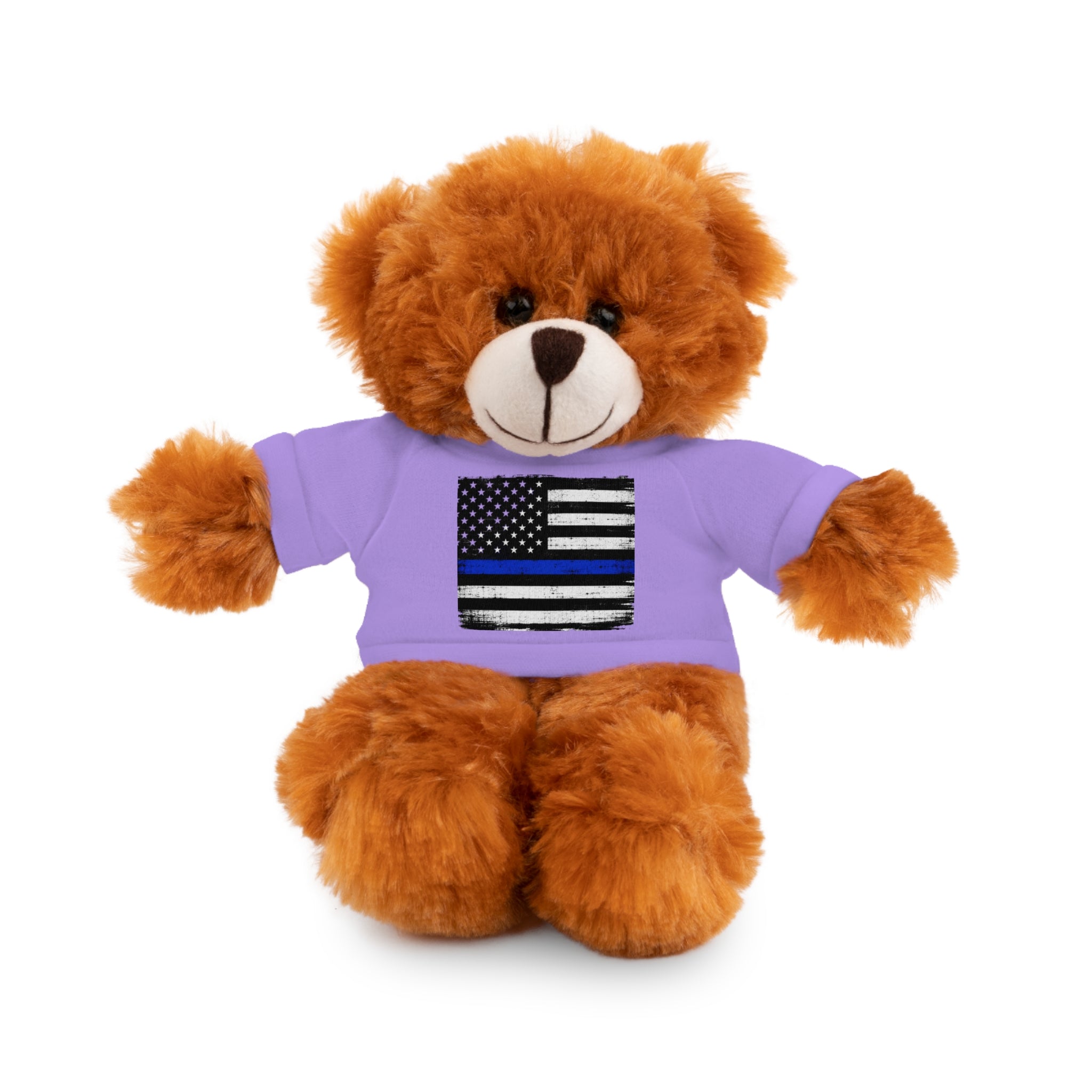 Kids Stuffed Animal with Thin Blue line flag Tee