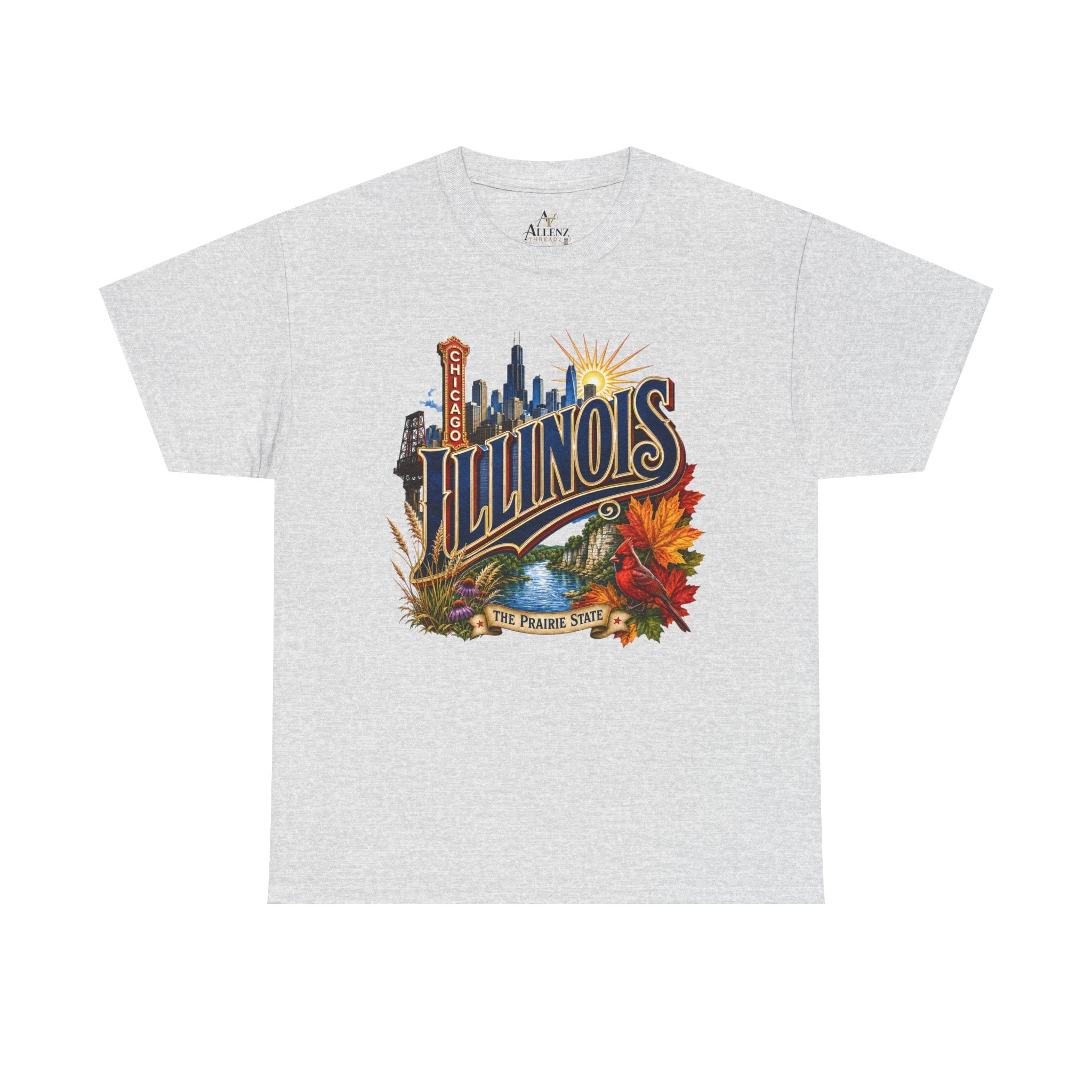 Unisex Heavy Cotton Tee 🌆 Illinois – Big City Energy and Prairie State Pride 🌆
