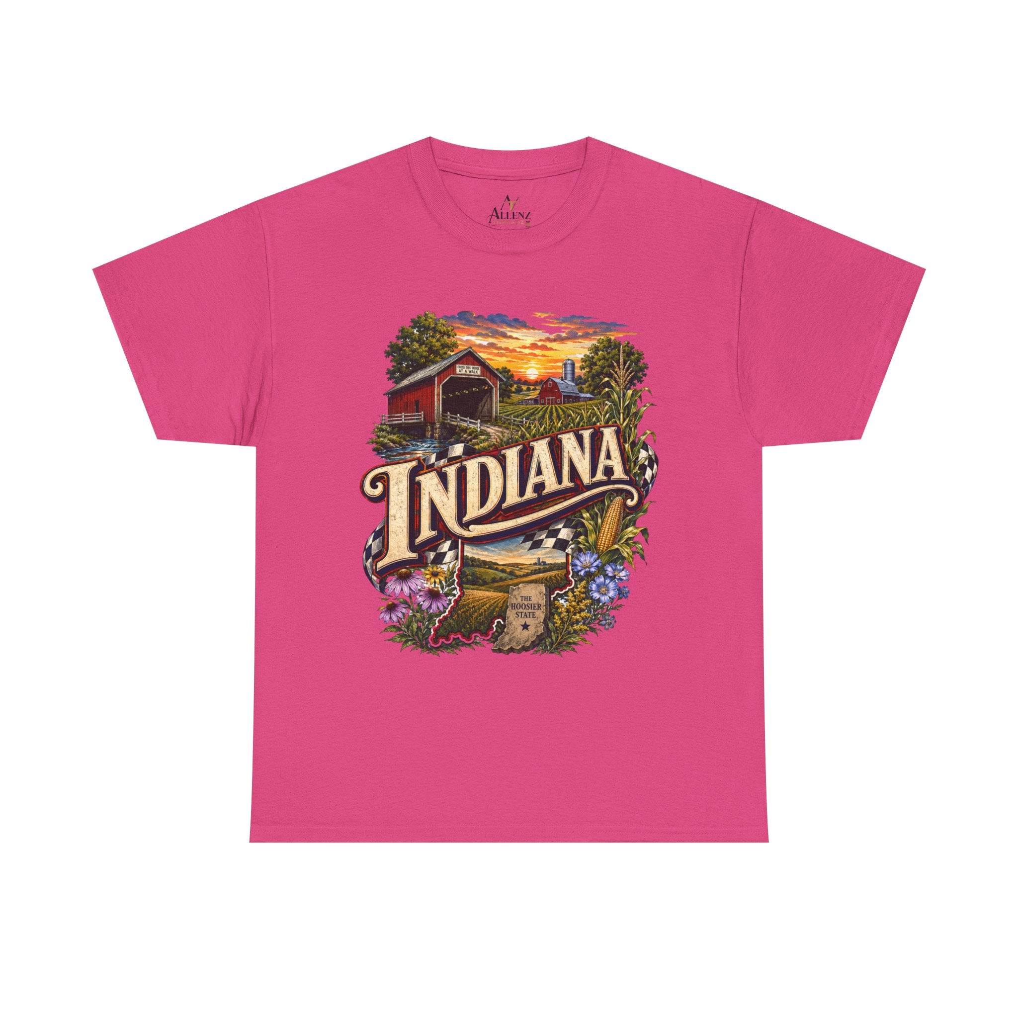 Unisex Heavy Cotton Tee 🌽 Indiana – Heartland Pride and Hoosier Tradition 🌽