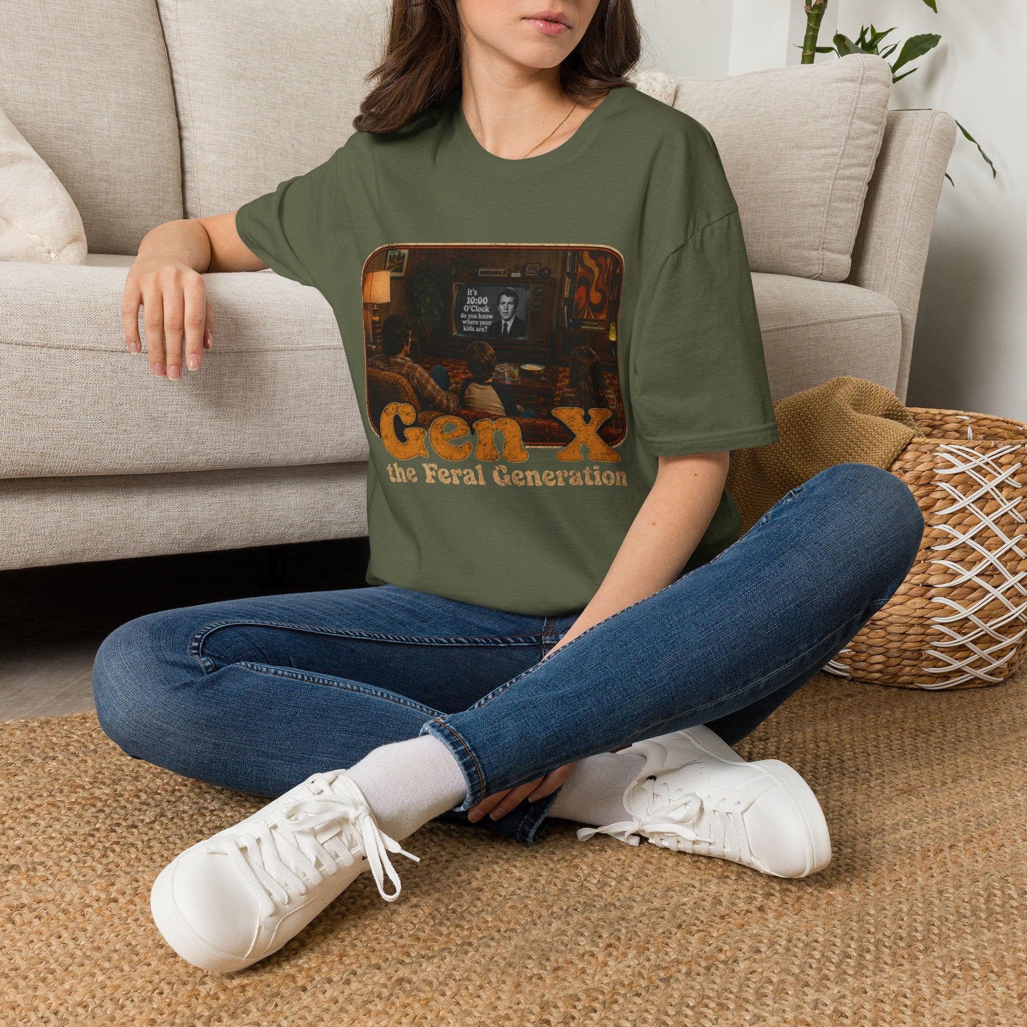 Gen X T-Shirt — "Gen X: The Feral Generation" Retro TV Nostalgia Tee