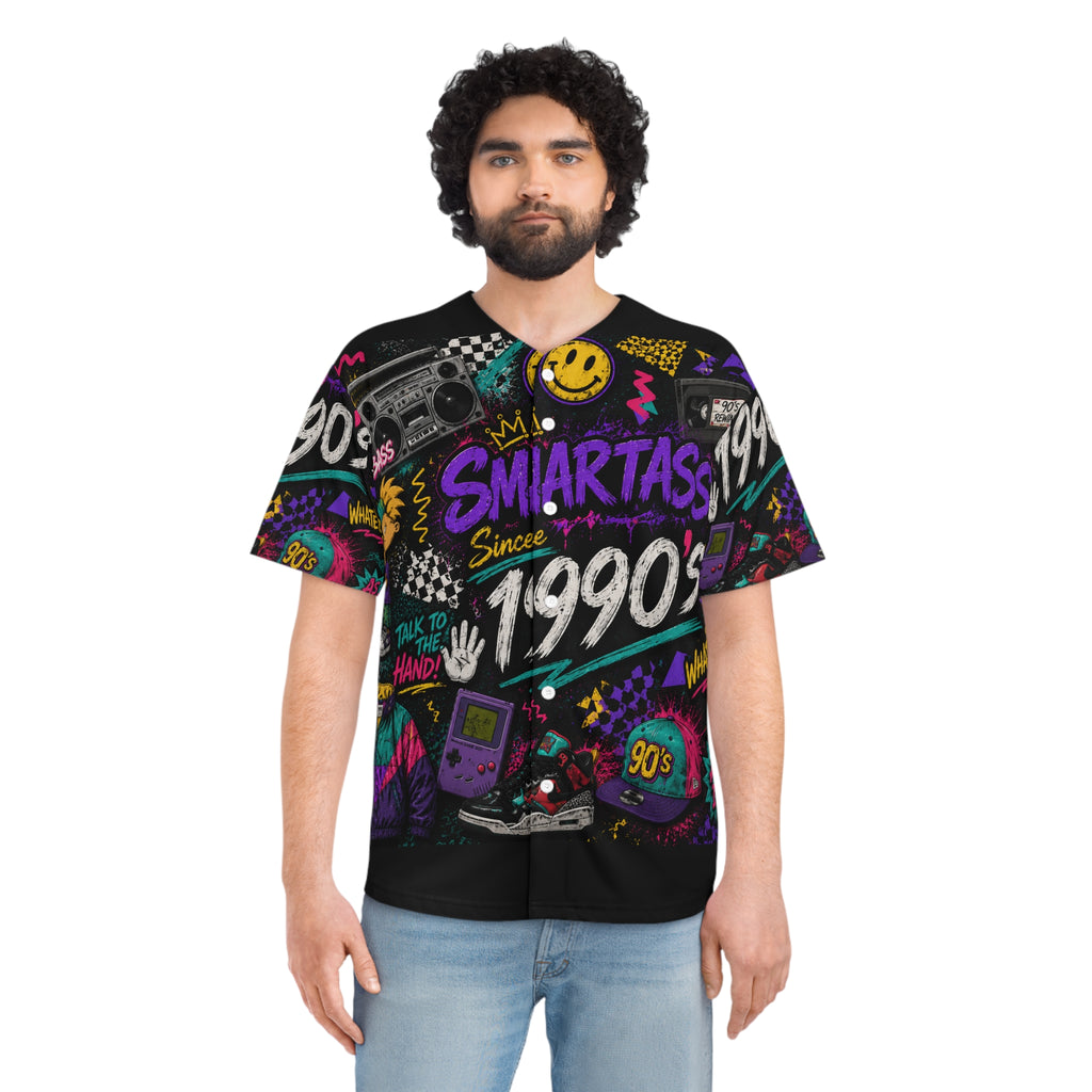 Men's Baseball Jersey (AOP) Smartass 90s