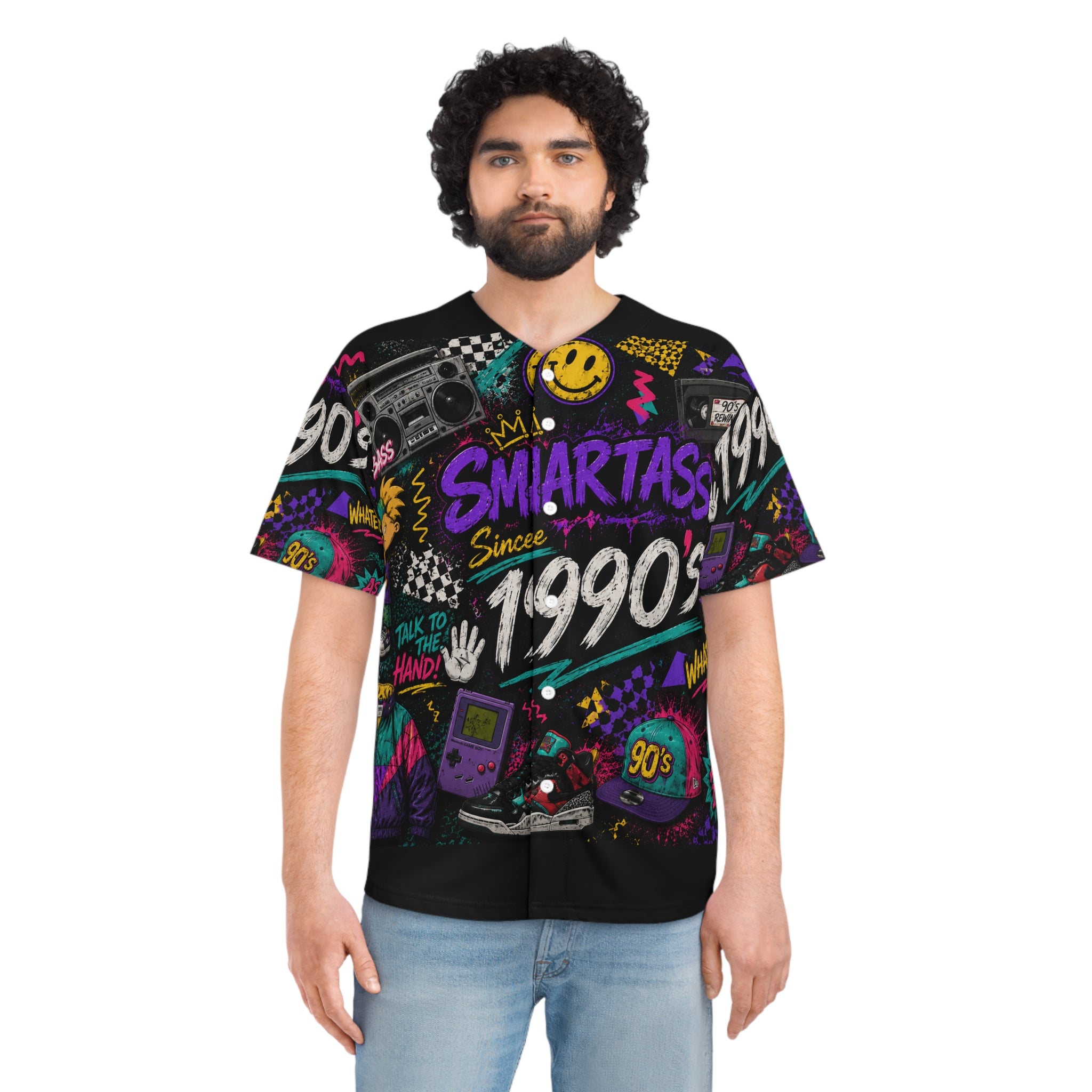 Men's Baseball Jersey (AOP) Smartass 90s