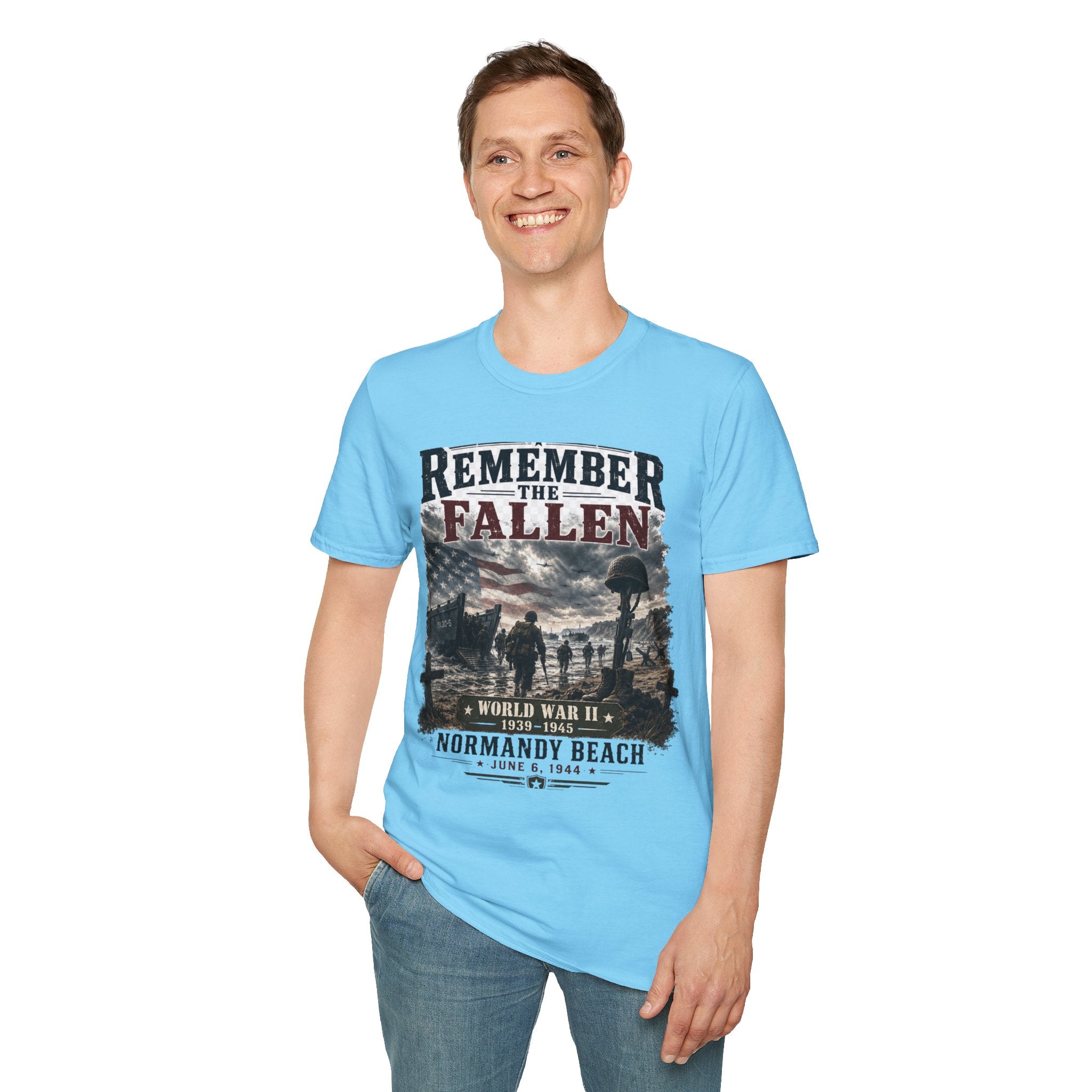 Remember the Fallen T-Shirt — Normandy Beach WWII Memorial Tee