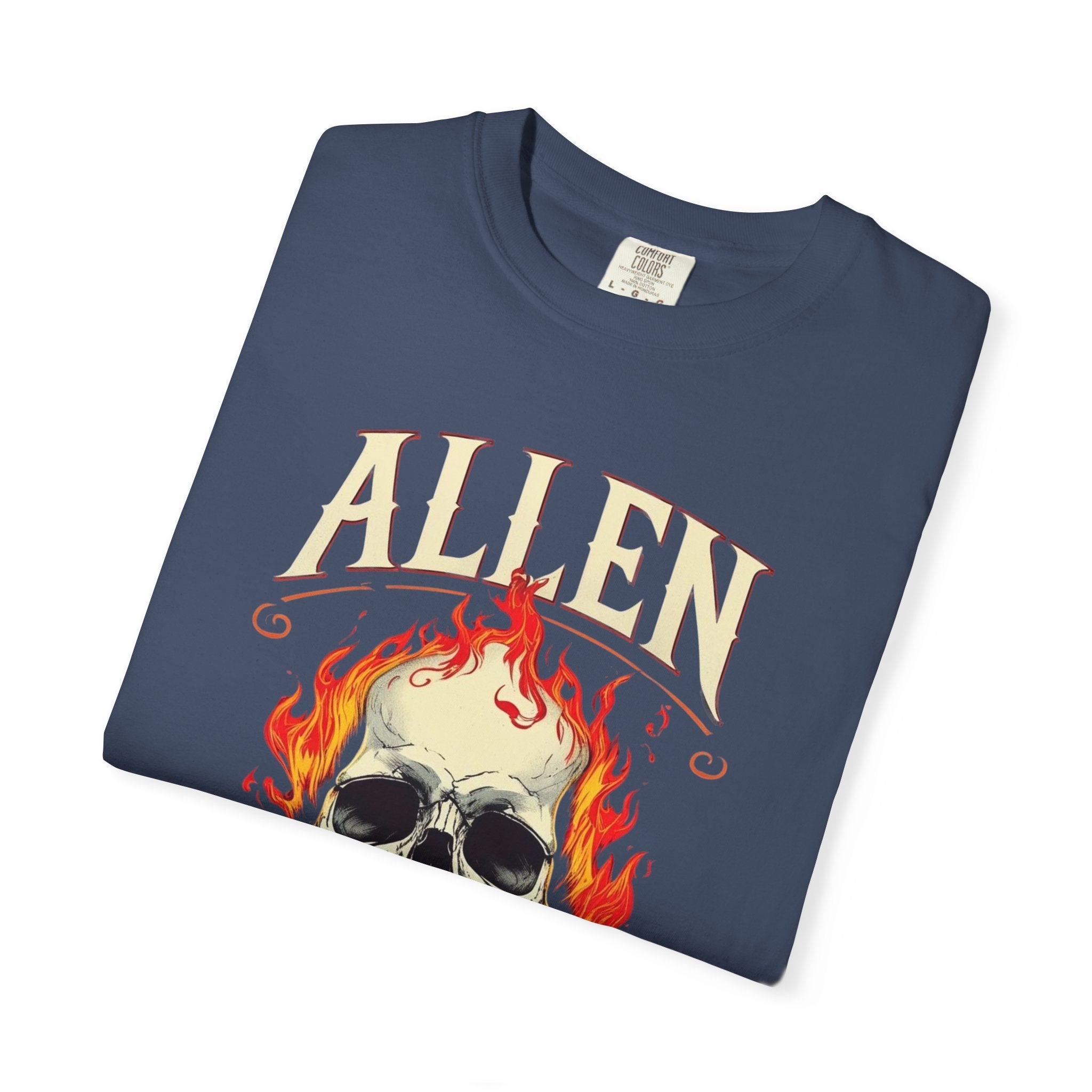Skull and Flames Cutlery T-Shirt — Allen Cutlery Graphic Tee