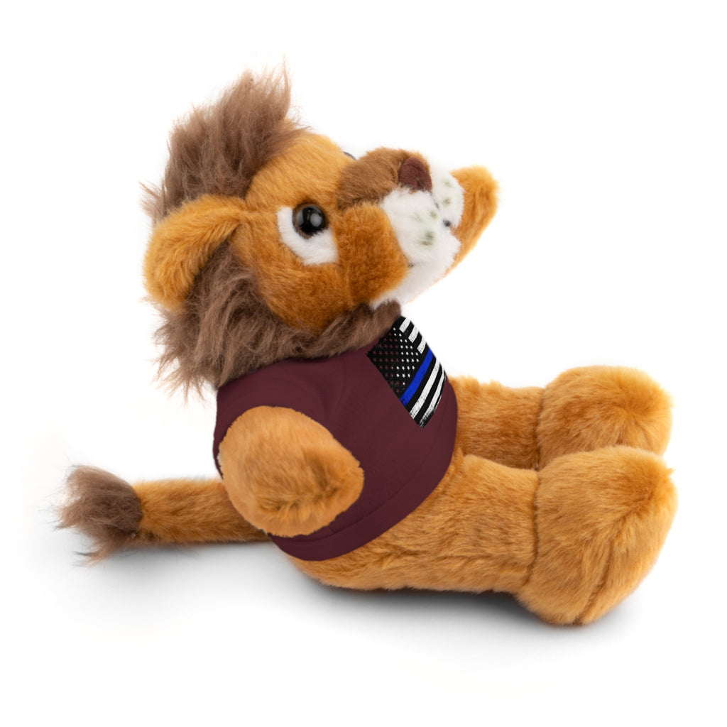 Kids Stuffed Animal with Thin Blue line flag Tee