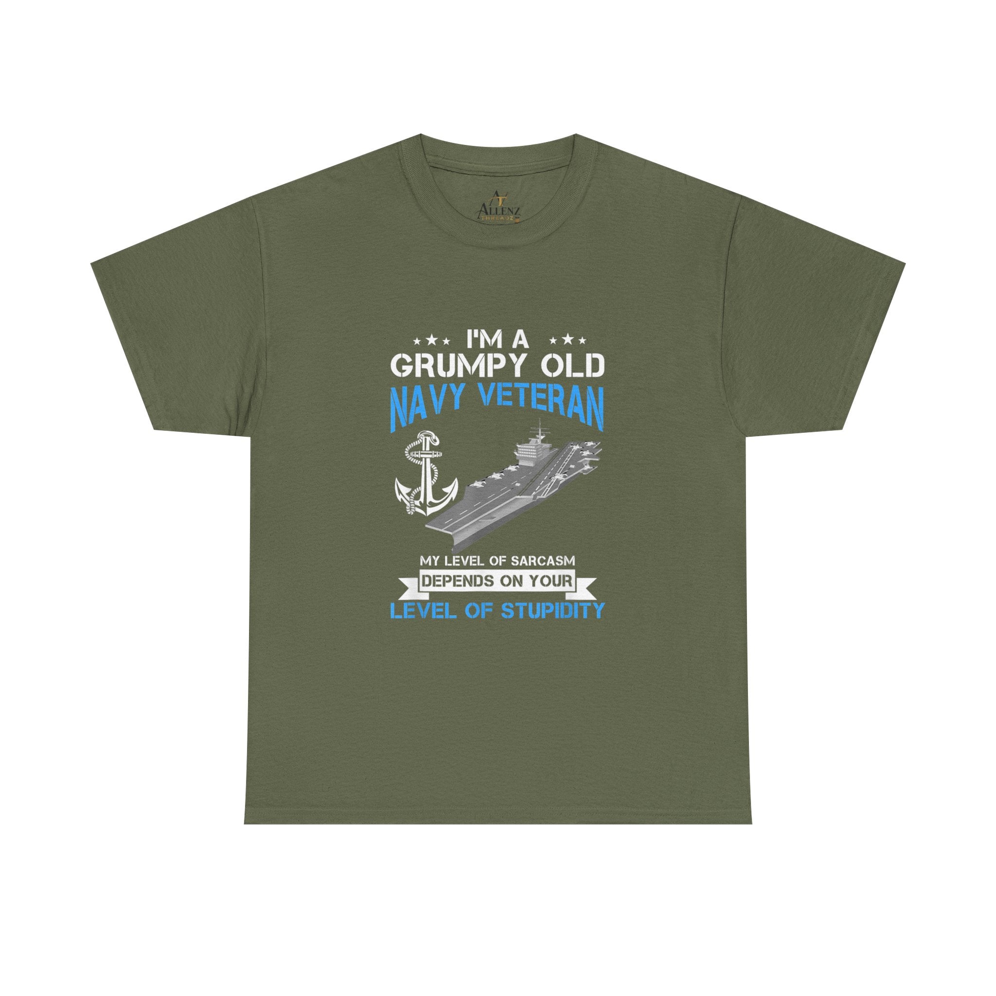 Unisex Heavy Cotton Tee⚓ “I’m A Grumpy Old Navy Veteran” Funny Veteran T-Shirt ⚓