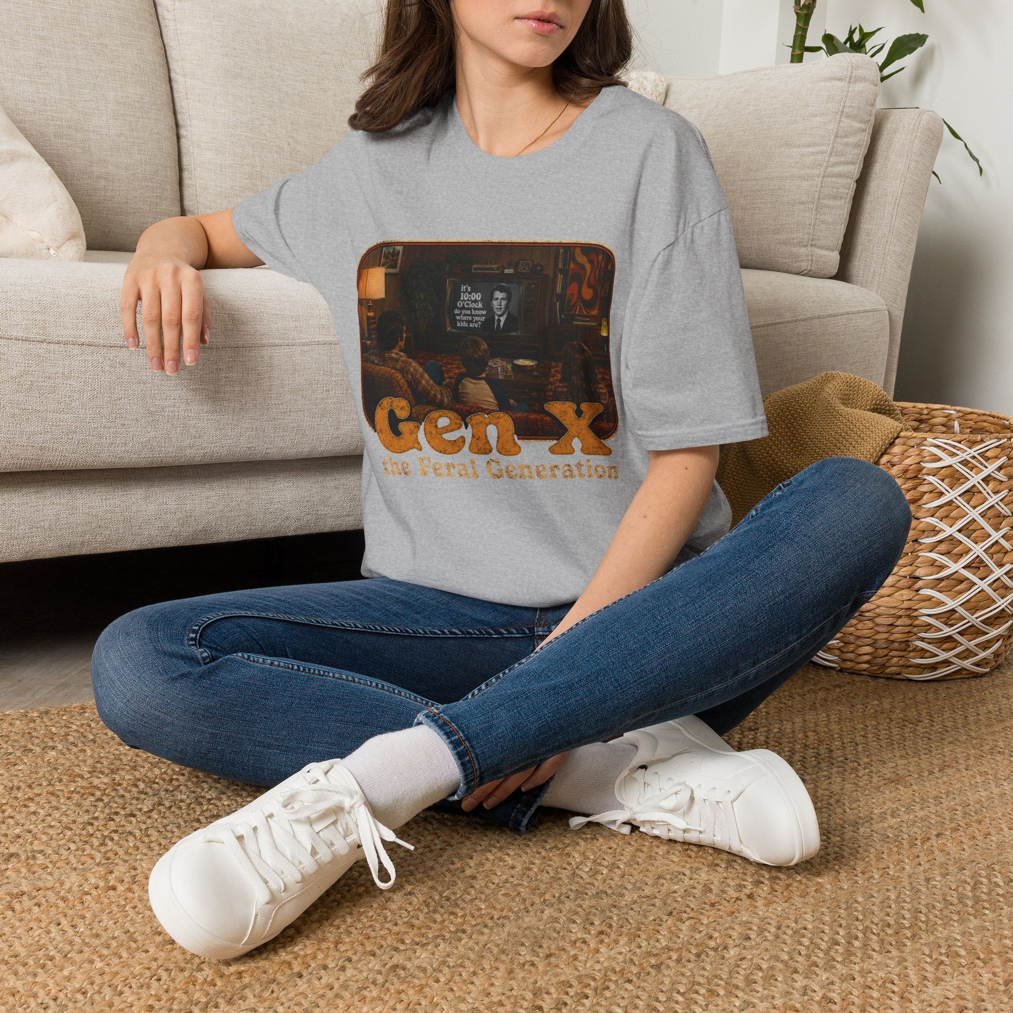 Gen X T-Shirt — "Gen X: The Feral Generation" Retro TV Nostalgia Tee