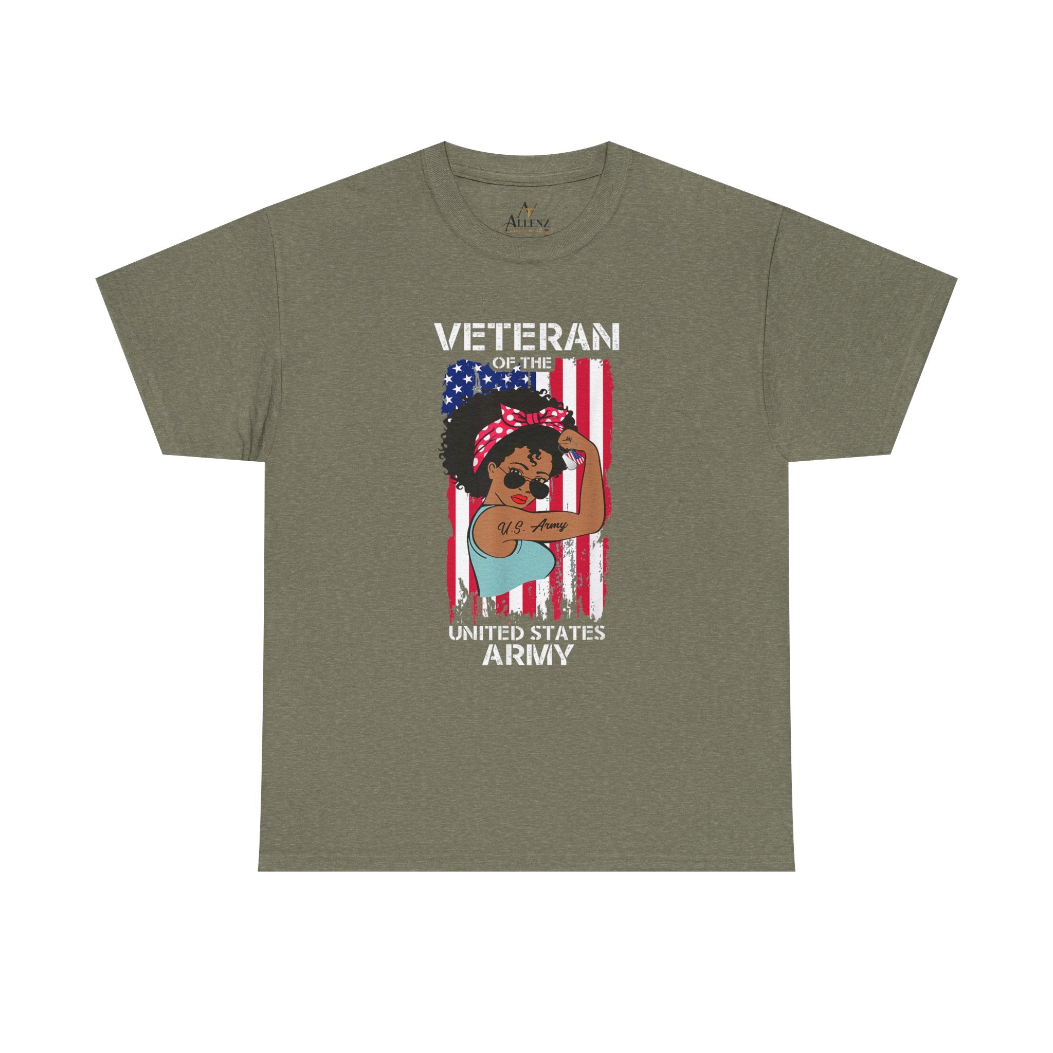 Unisex Heavy Cotton Tee✨ Melanin Army Veteran T-Shirt – Strong, Proud and Fearless ✨