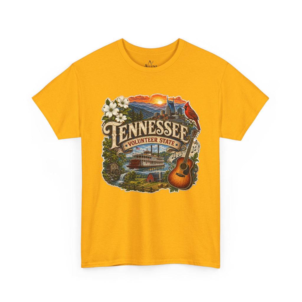 Unisex Heavy Cotton Tee🎸 Tennessee – Heart of the Volunteer State 🌄🎶