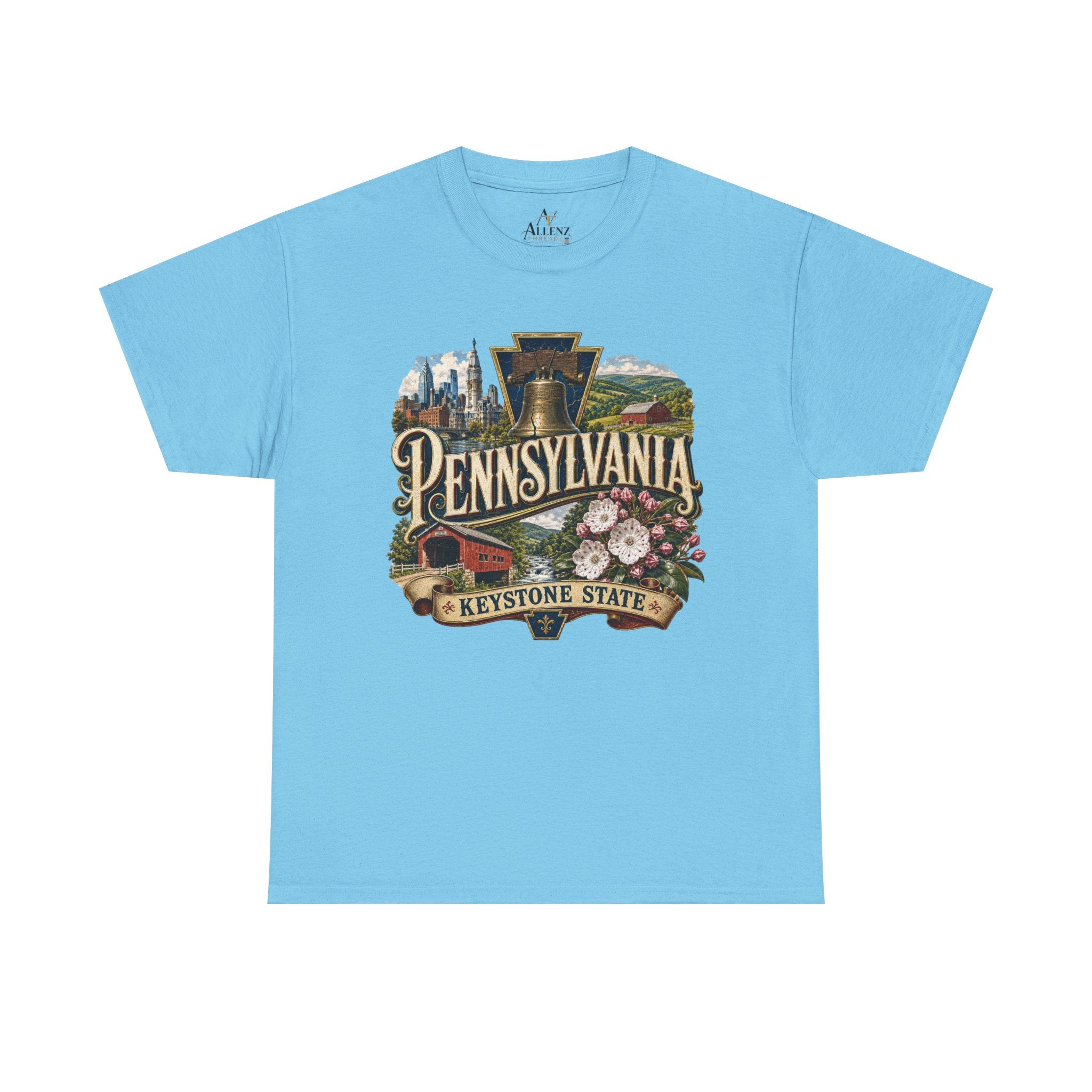 Unisex Heavy Cotton Tee🛎️ Pennsylvania – Pride of the Keystone State 🌄