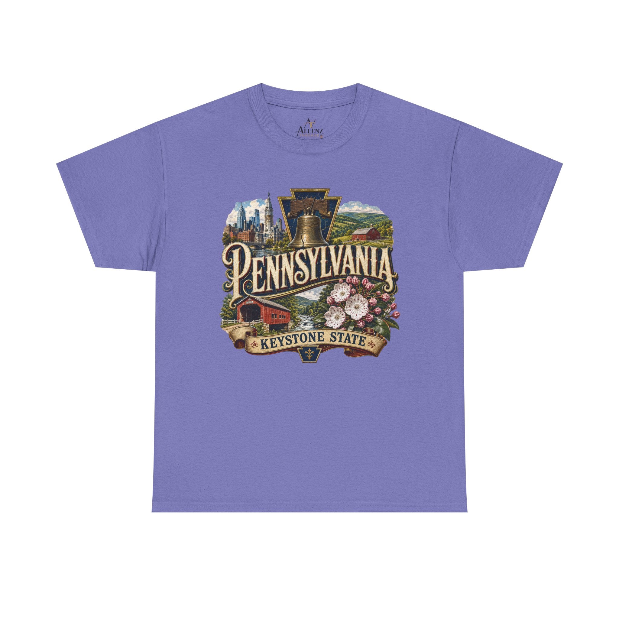 Unisex Heavy Cotton Tee🛎️ Pennsylvania – Pride of the Keystone State 🌄