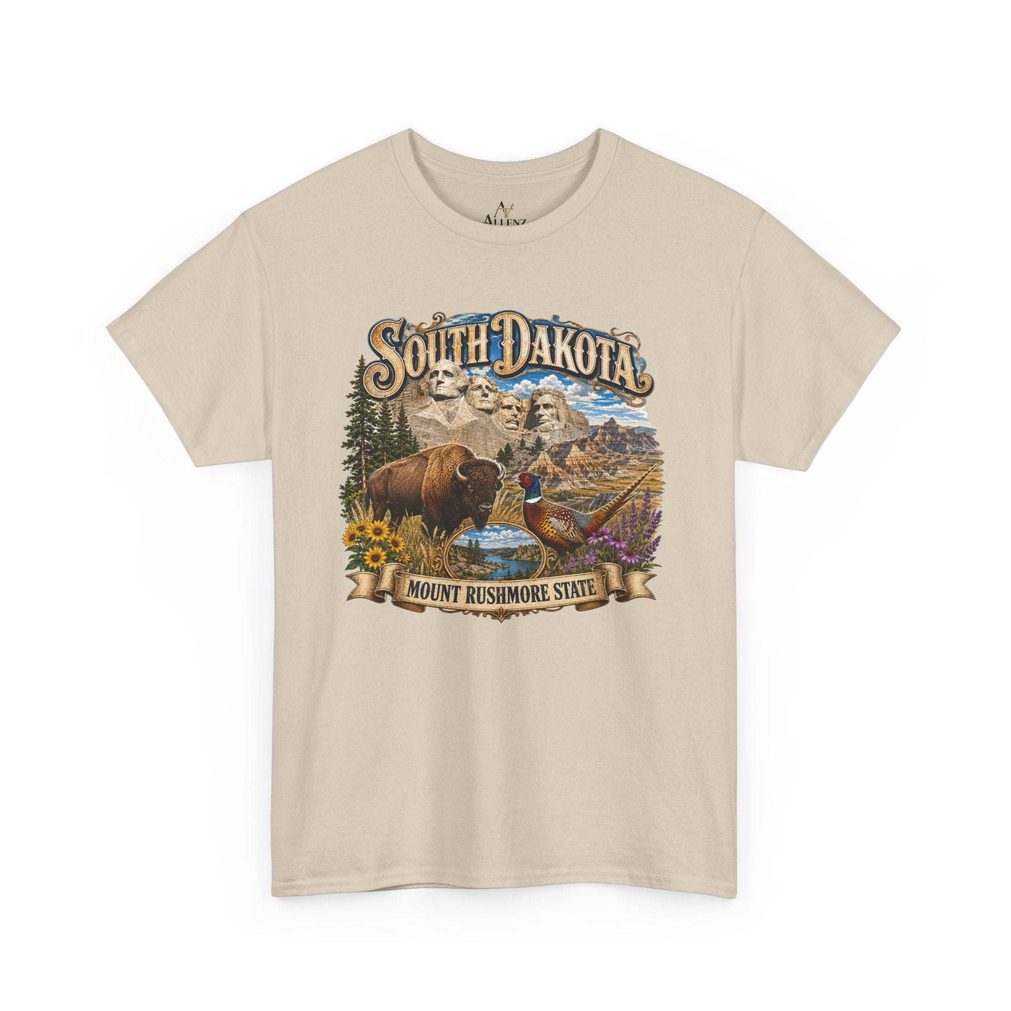Unisex Heavy Cotton Tee South Dakota – Legendary Spirit of the Mount Rushmore State ⛰️