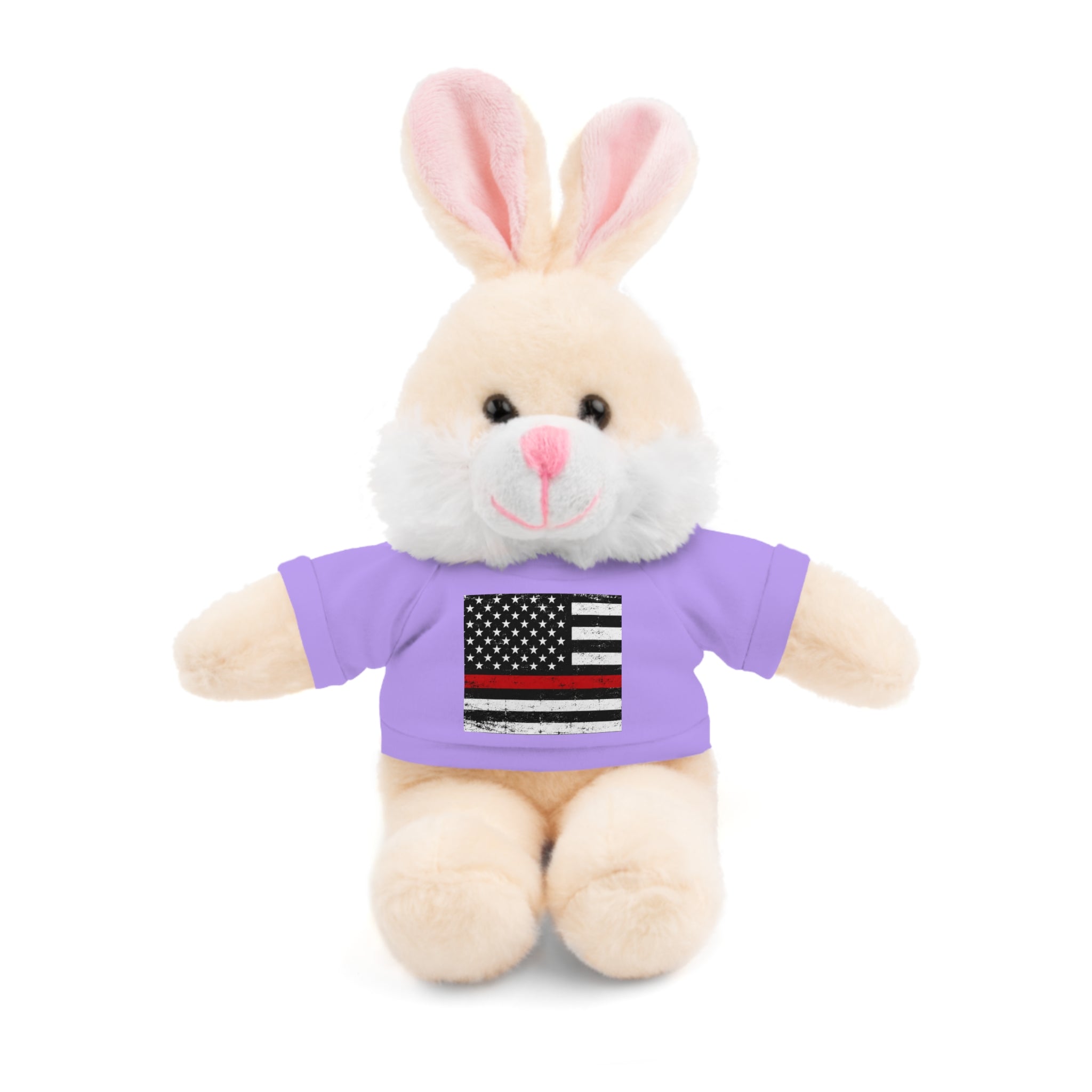 Kids Stuffed Animal with Thin Red line flag Tee