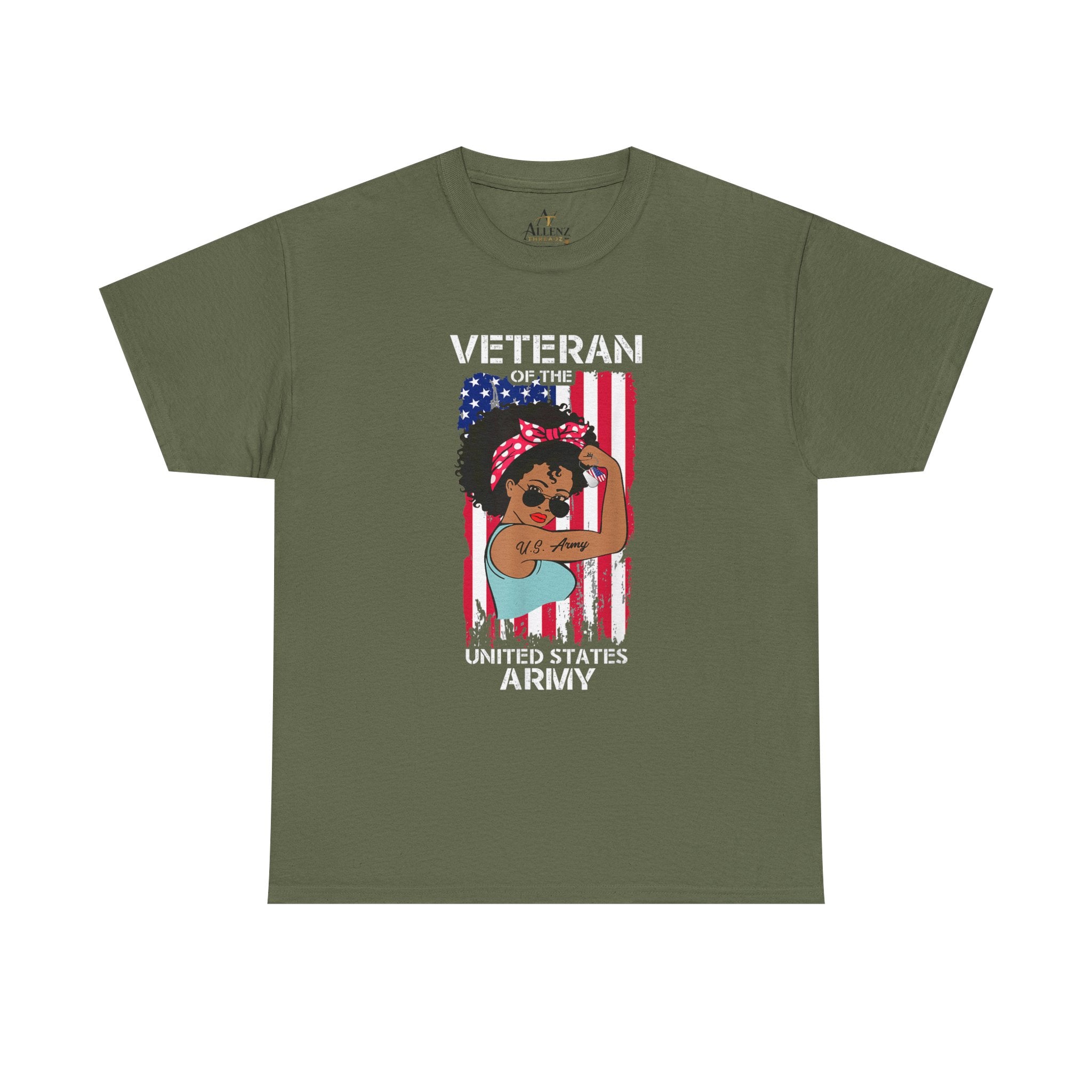 Unisex Heavy Cotton Tee✨ Melanin Army Veteran T-Shirt – Strong, Proud and Fearless ✨