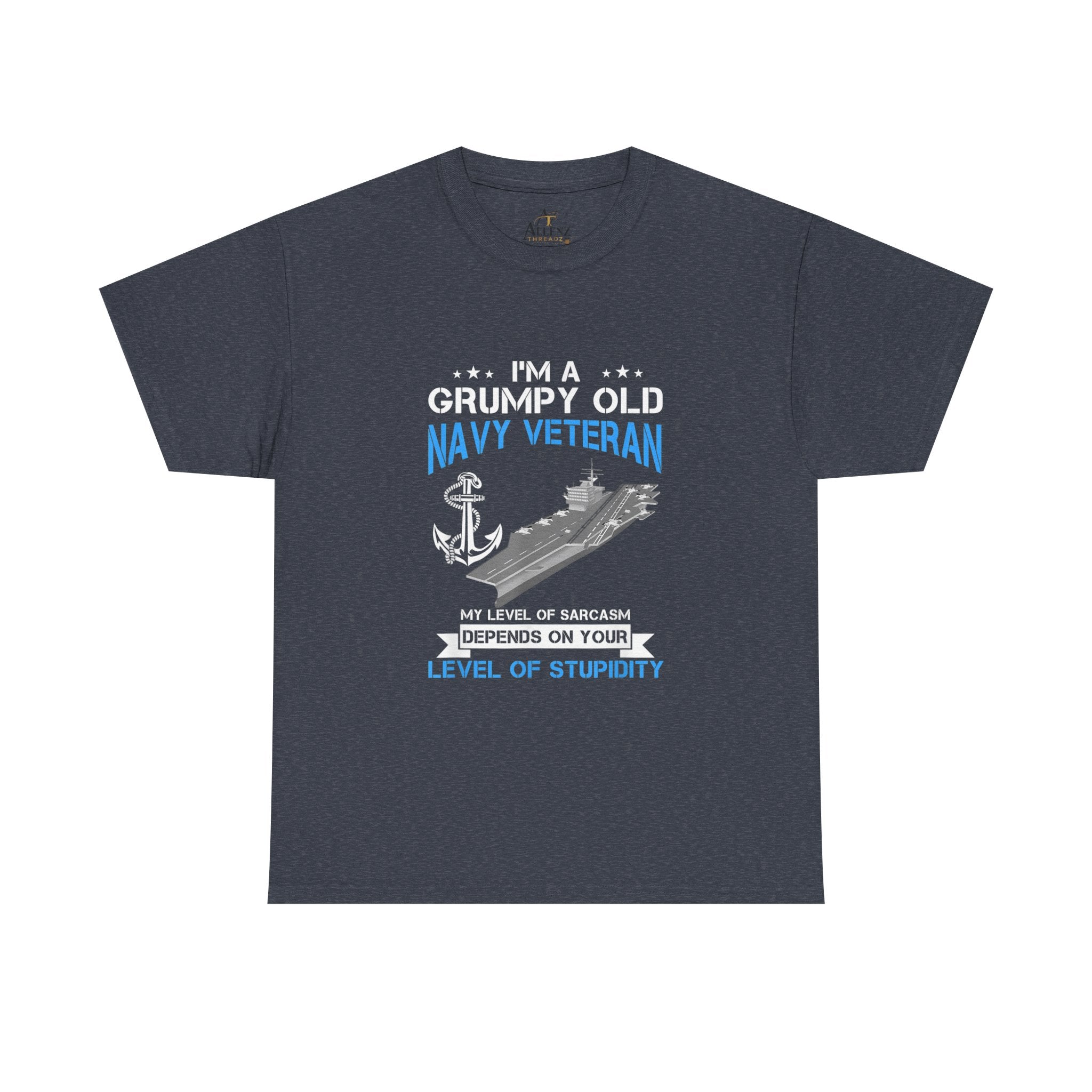Unisex Heavy Cotton Tee⚓ “I’m A Grumpy Old Navy Veteran” Funny Veteran T-Shirt ⚓