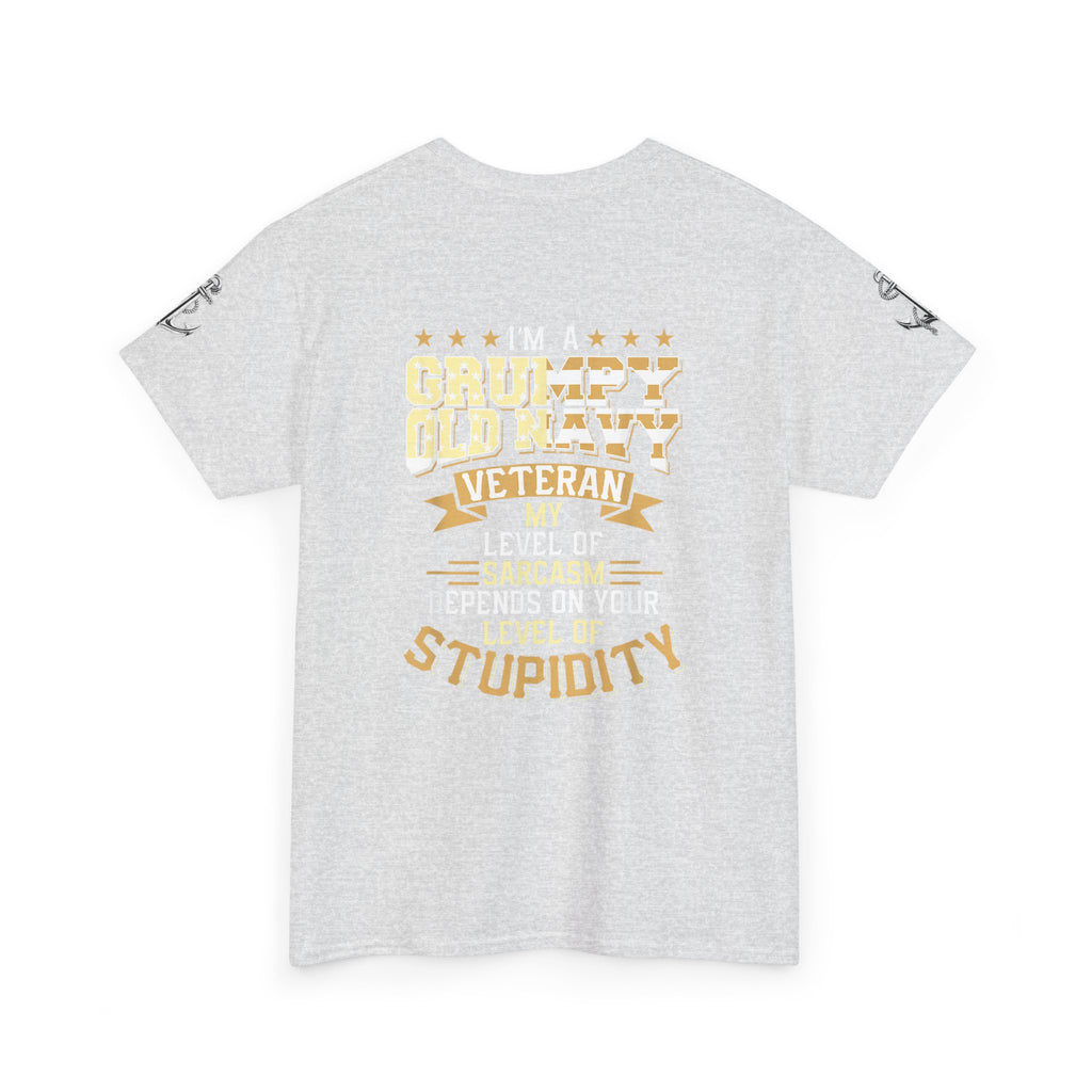 Unisex Heavy Cotton Tee⚓ “I’m A Grumpy Old Navy Veteran” Funny Veteran Shirt ⚓