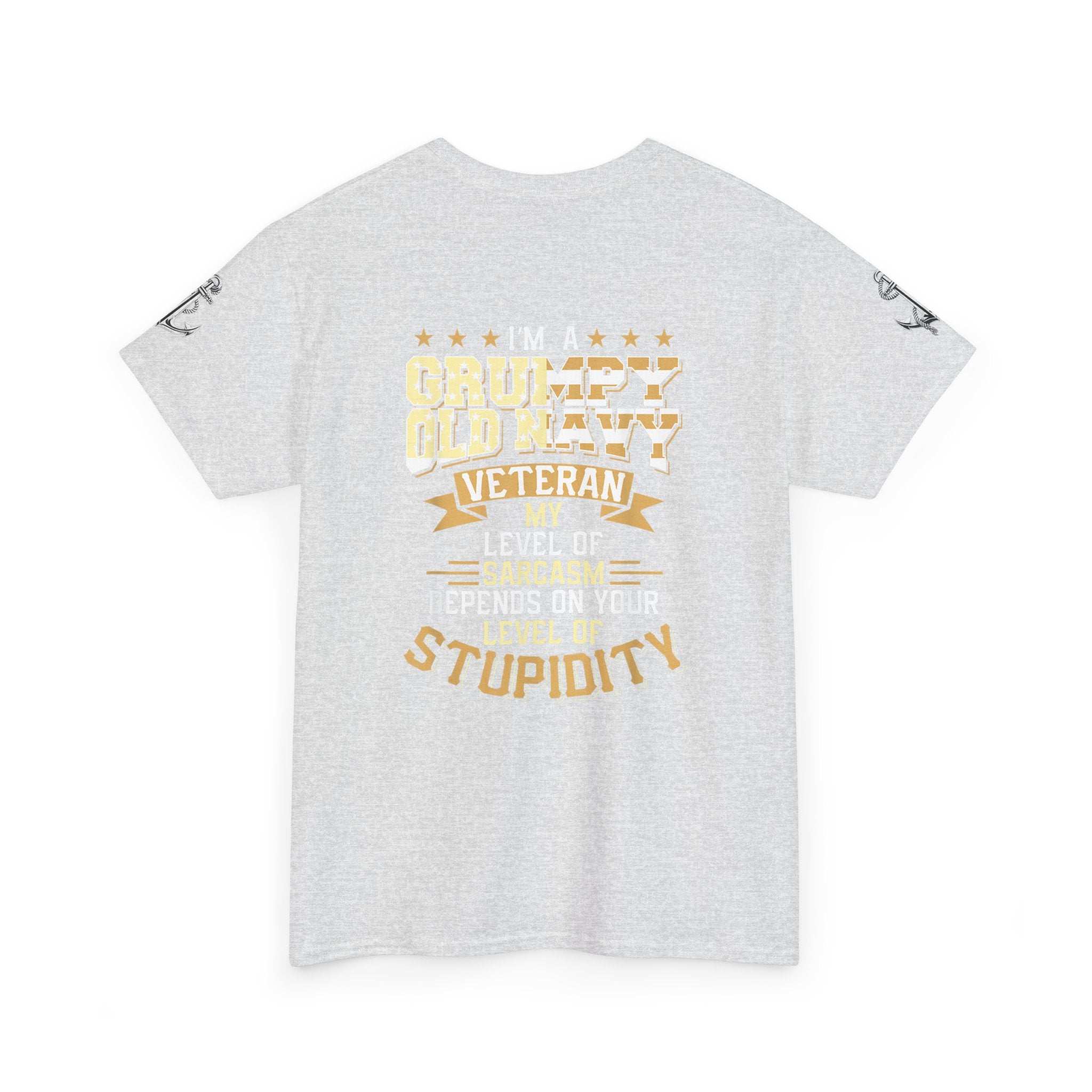 Unisex Heavy Cotton Tee⚓ “I’m A Grumpy Old Navy Veteran” Funny Veteran Shirt ⚓