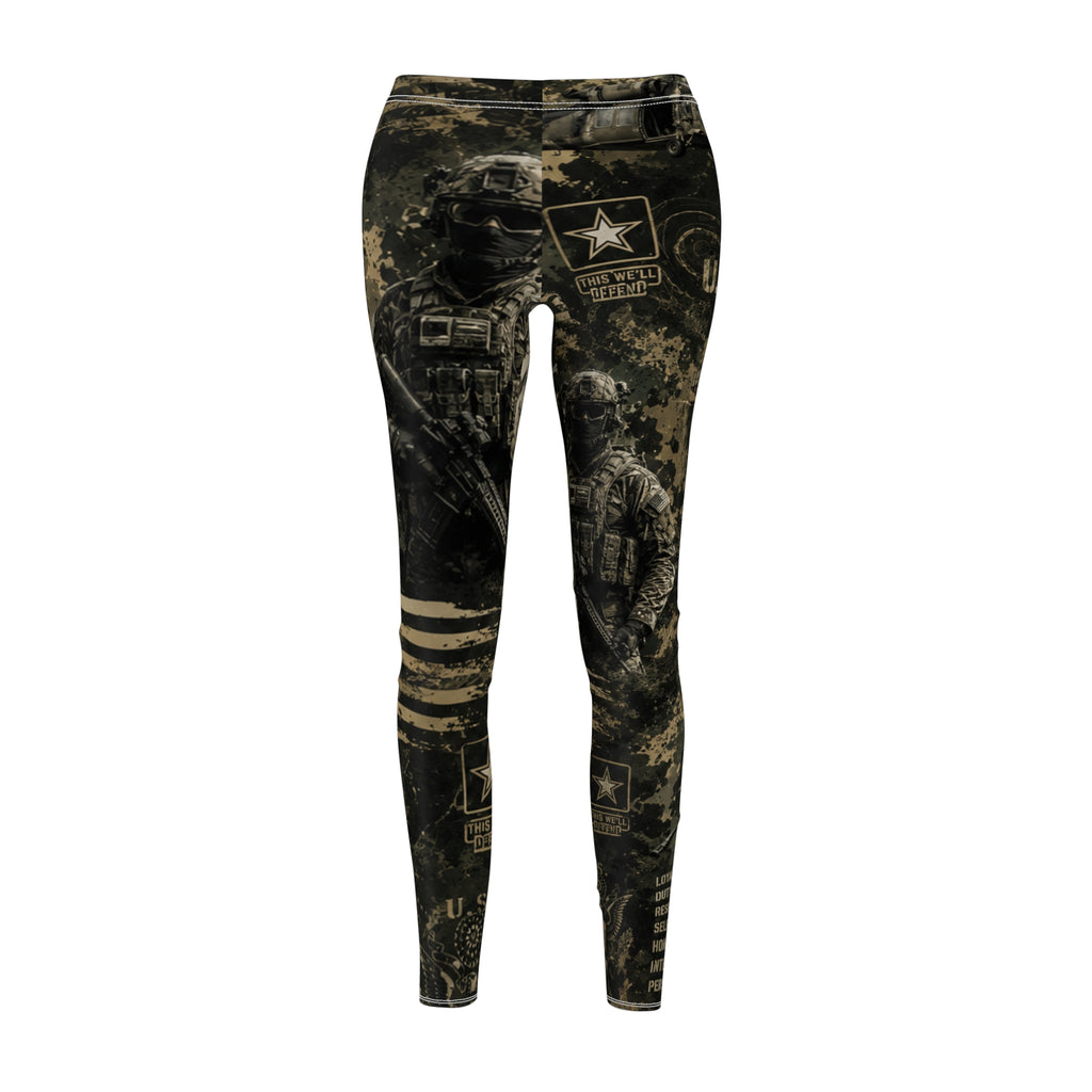 Women's  ARMY Cut and Sew Casual Leggings (AOP)