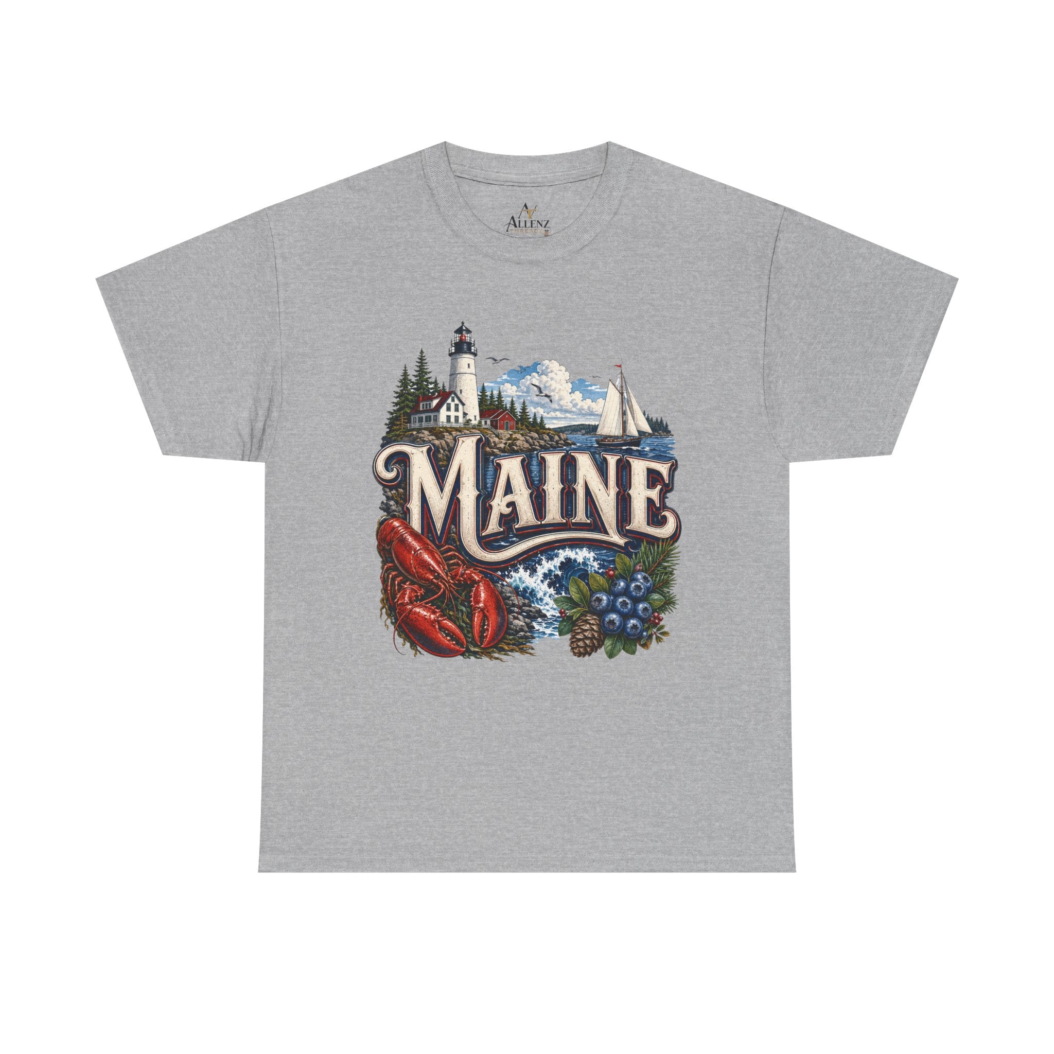 Unisex Heavy Cotton Tee 🦞 Maine – Coastal Beauty and New England Charm 🦞