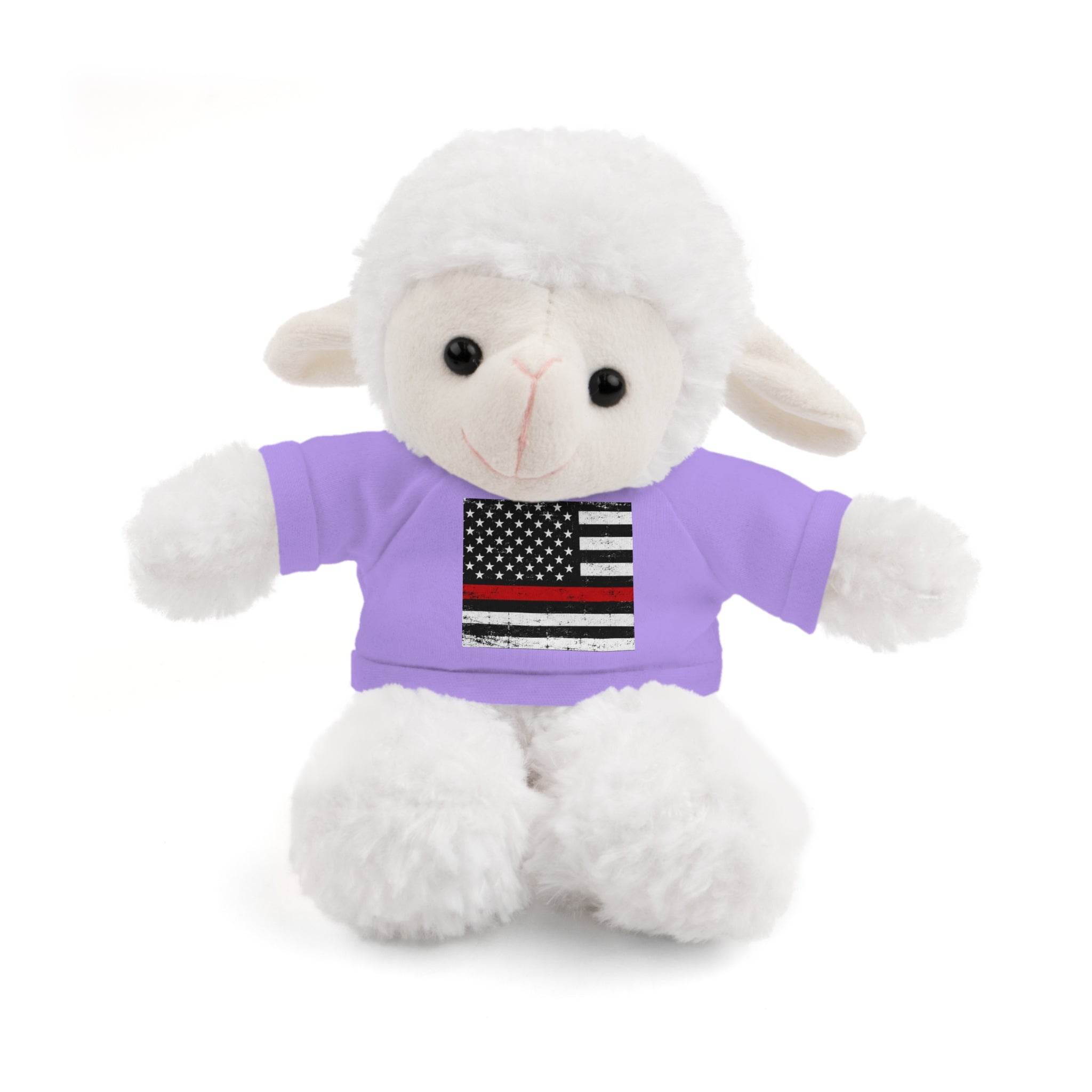 Kids Stuffed Animal with Thin Red line flag Tee