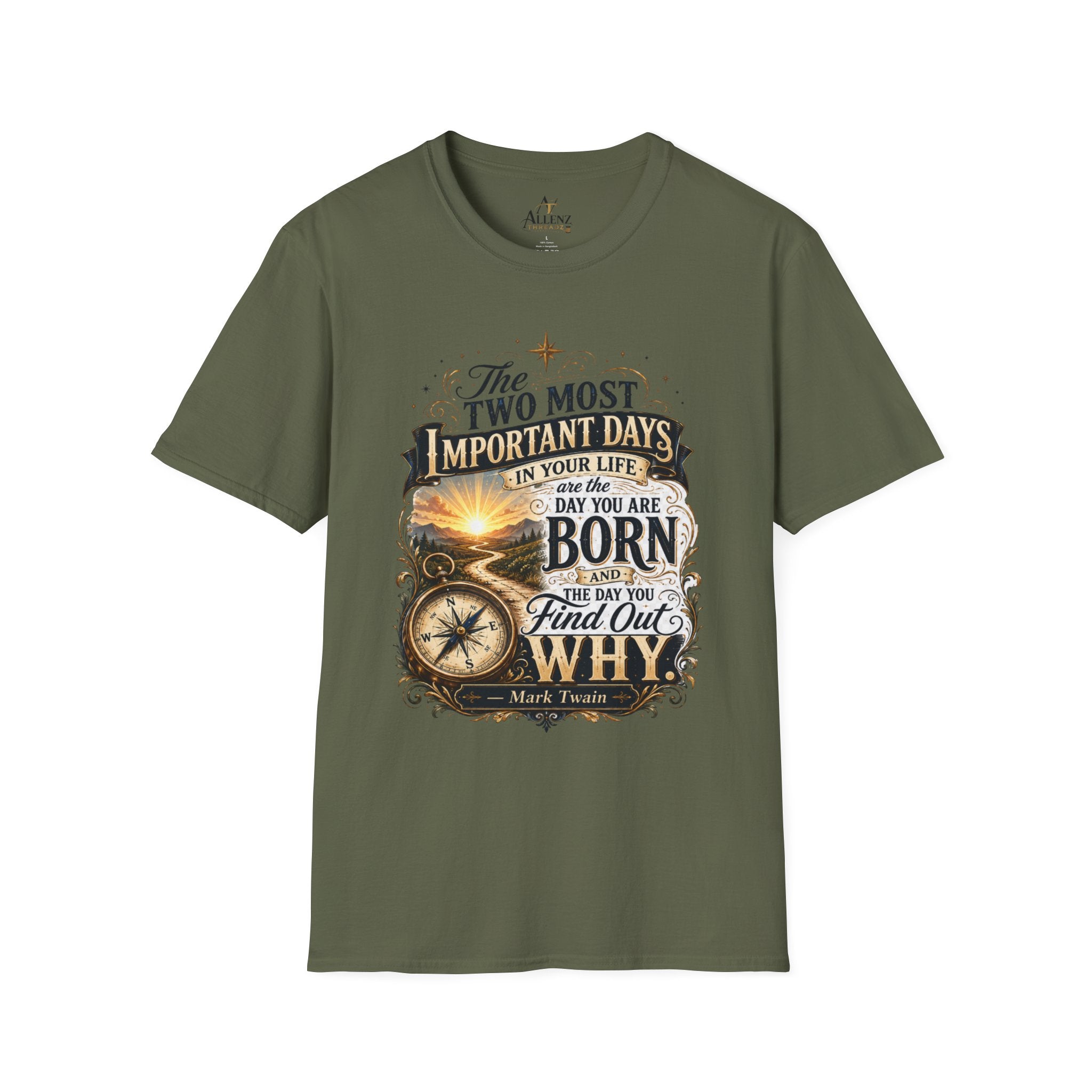 Two Most Important Days Mark Twain Unisex Softstyle T-Shirt