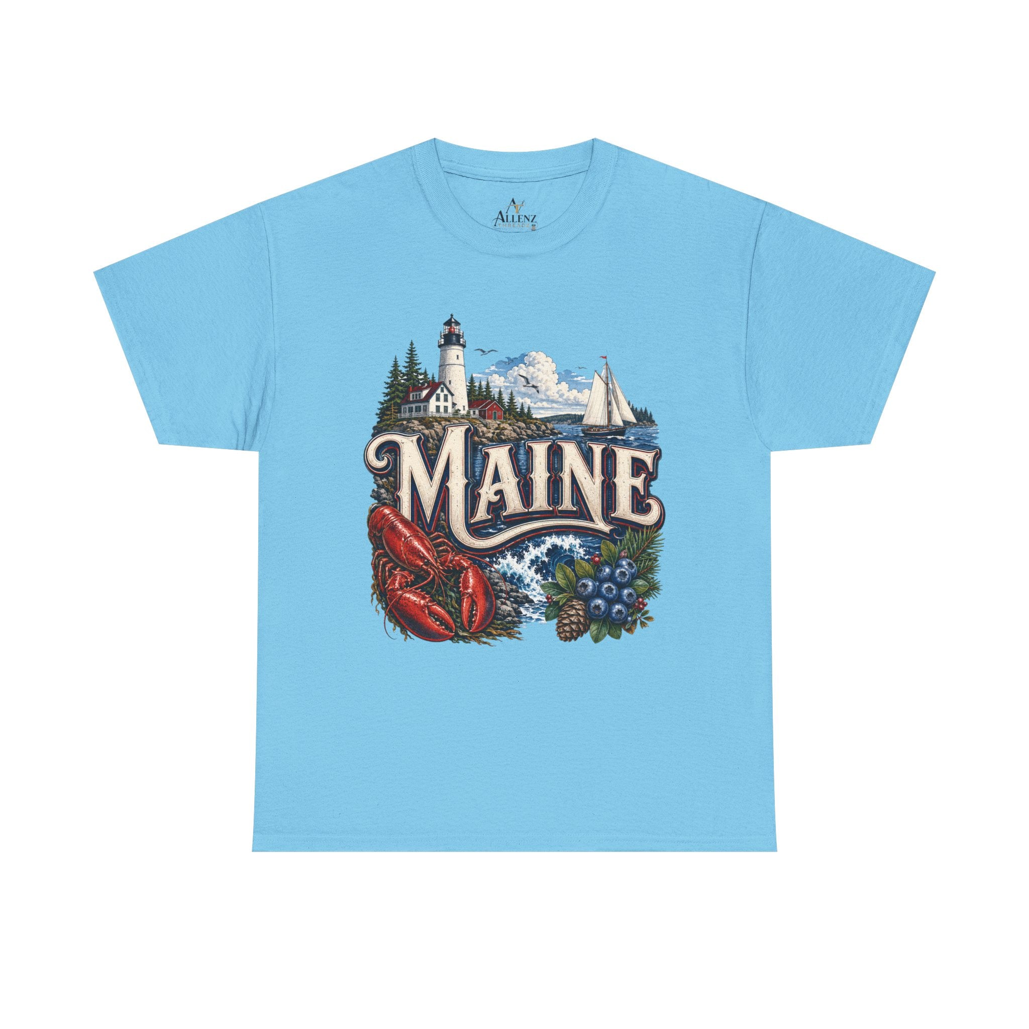 Unisex Heavy Cotton Tee 🦞 Maine – Coastal Beauty and New England Charm 🦞