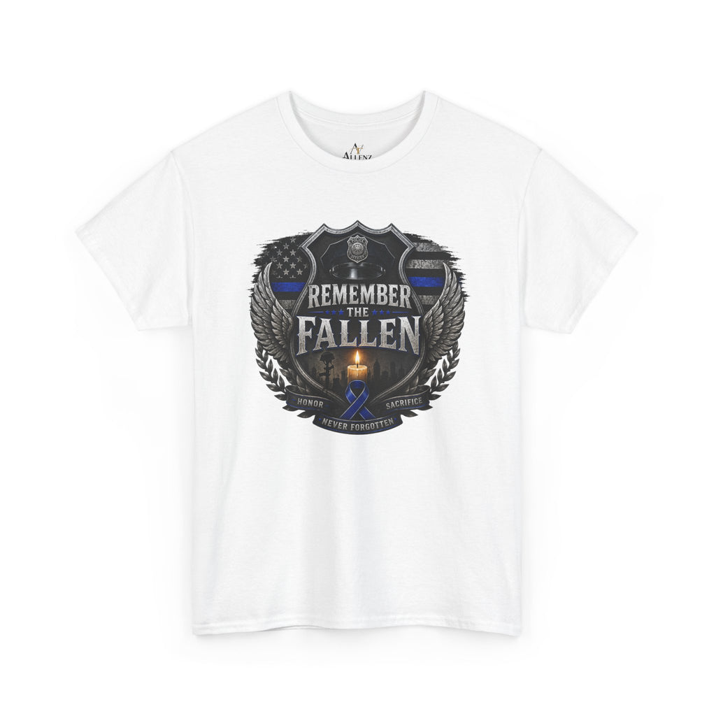Unisex Heavy Cotton Tee Thin blue line remember the Fallen