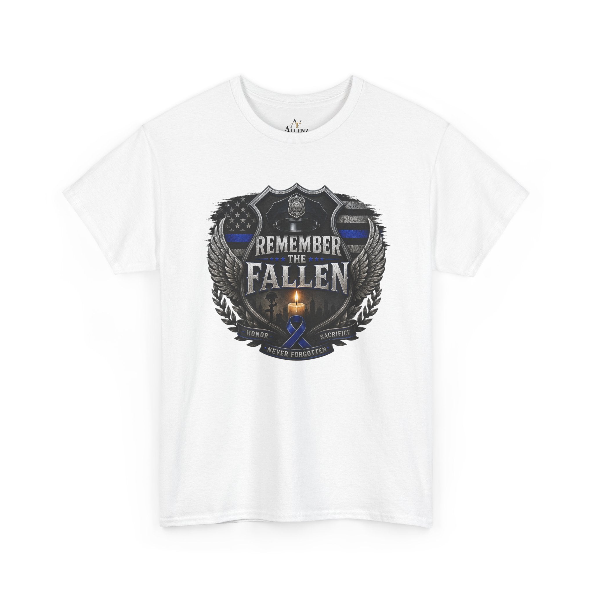 Unisex Heavy Cotton Tee Thin blue line remember the Fallen