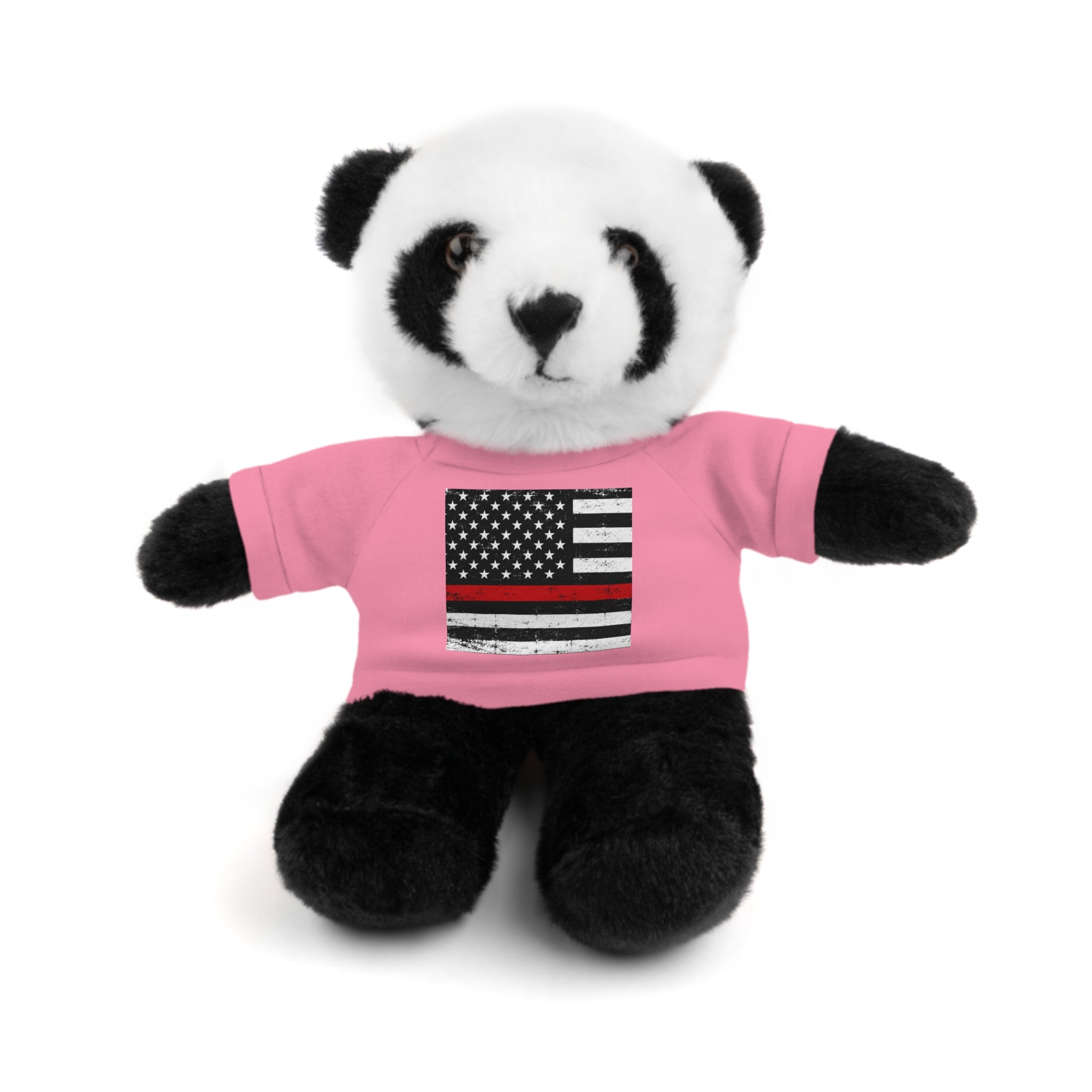 Kids Stuffed Animal with Thin Red line flag Tee